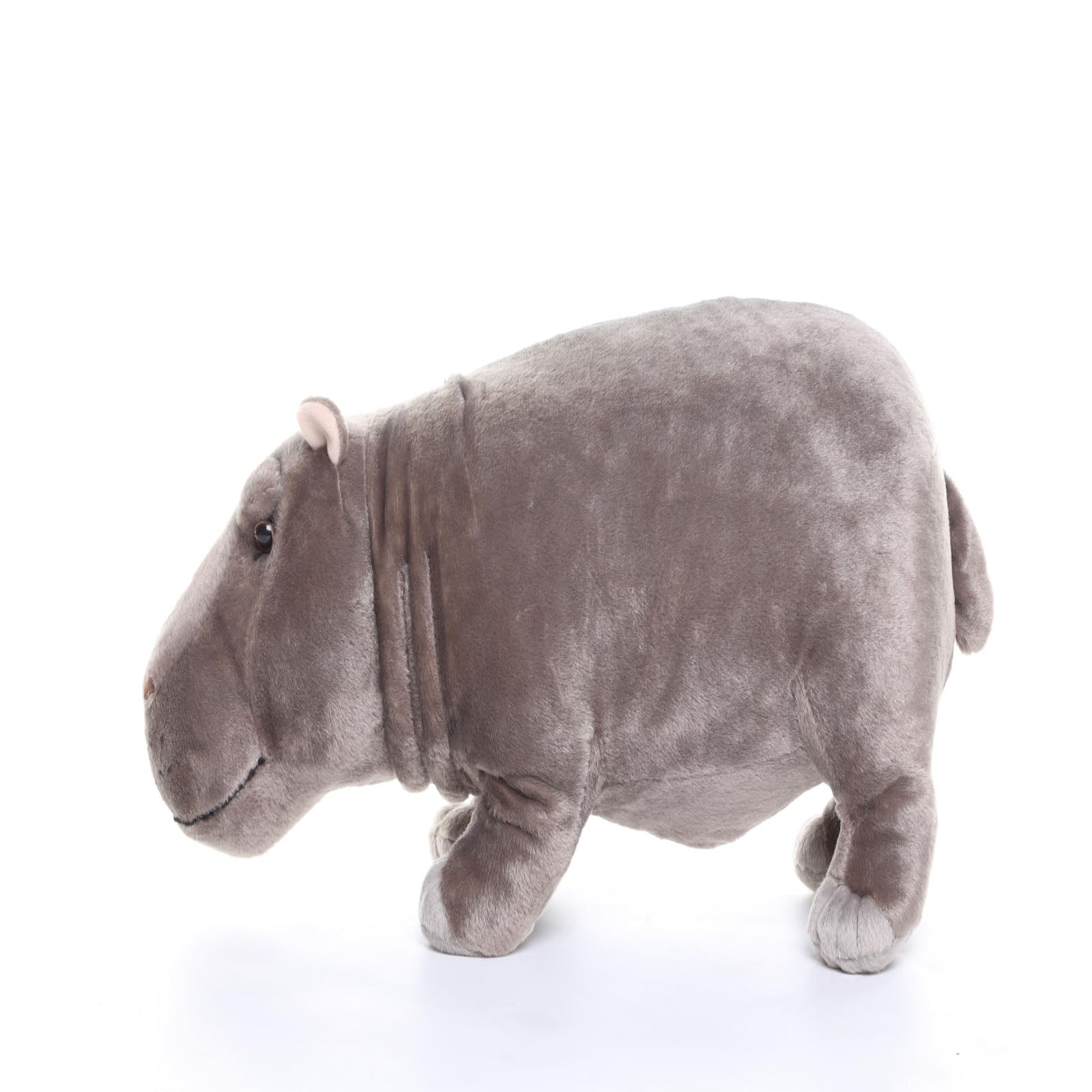 Realistic Hippo Plush Toy, Standing Hippopotamus Stuffed Animal