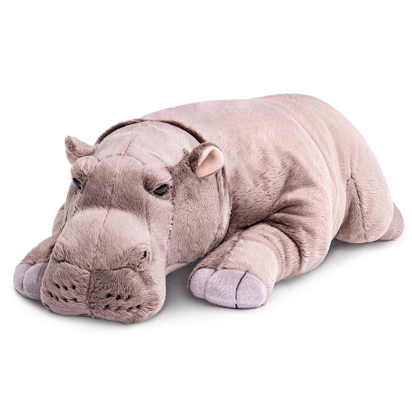 Realistic Hippo Plush Toy, Standing Hippopotamus Stuffed Animal