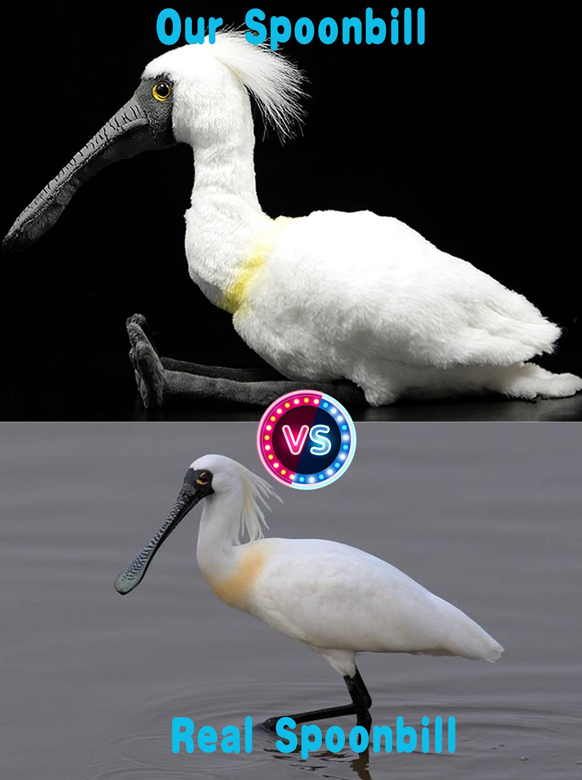 Simulation Spoonbill Plush Toy, White Real Life Ibis Bird Simulation Plush Toys