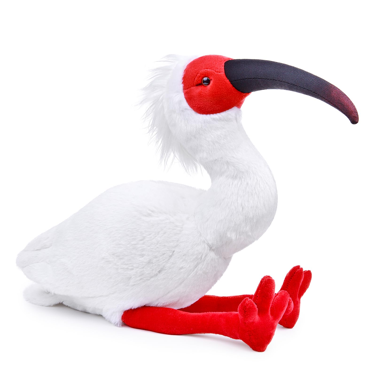 Simulation Crested Ibis Plush Toy, Red Realistic Ibis Bird Simulation Plush Toys