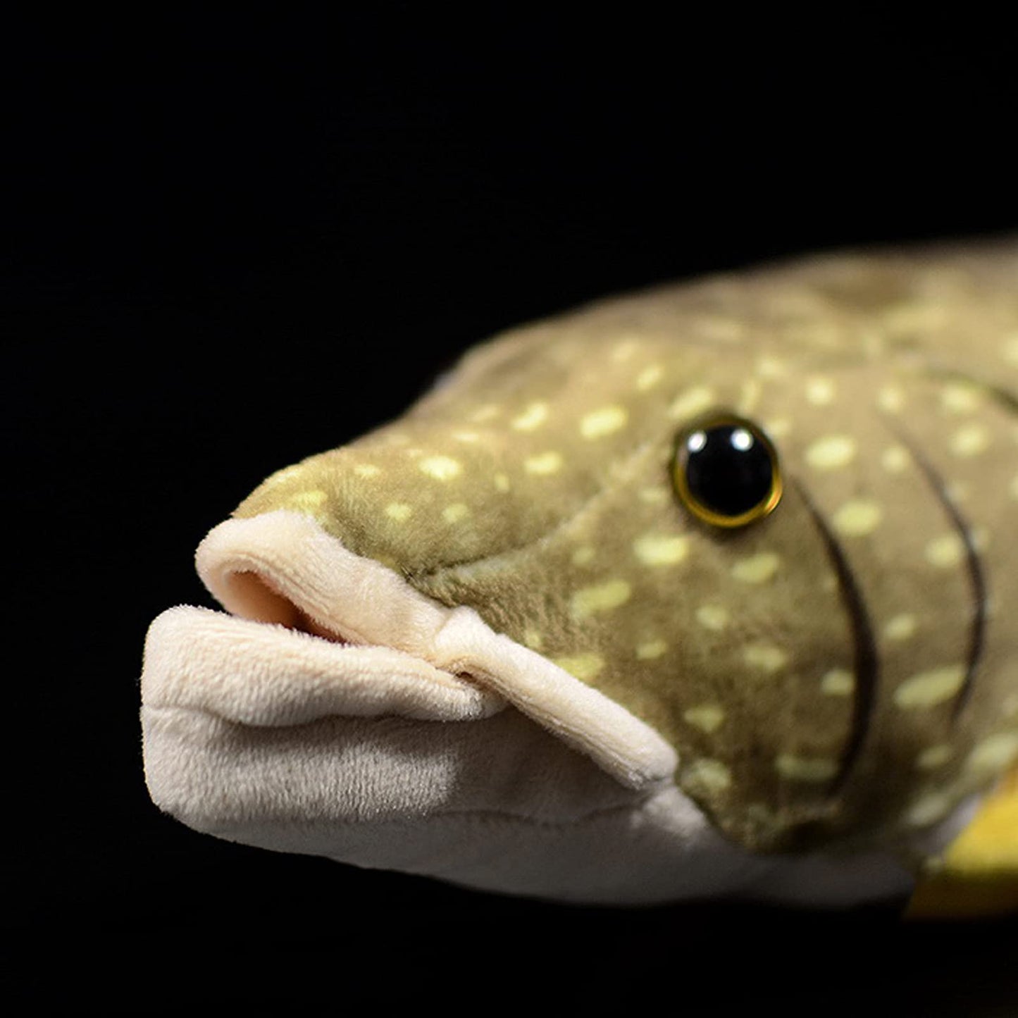 Northern Pike Fish Plush Toy, Simulation Lifelike Depth Ocean Stuffed Animals Pike Plushie Toys