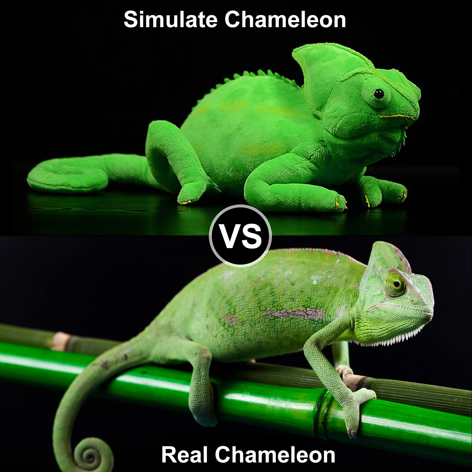 Stuffed Animal Chameleon Plush Toy, Green Stuffed Toys Realistic Chameleon, Gifts for Kids