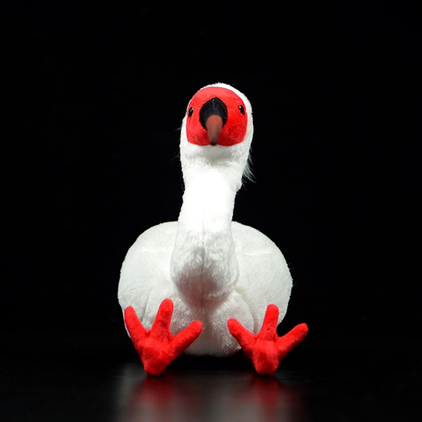 Simulation Crested Ibis Plush Toy, Red Realistic Ibis Bird Simulation Plush Toys