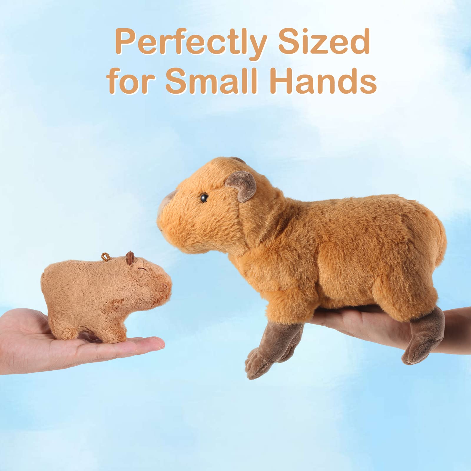 Capybara Plush with 2 Small Capybara Stuffed Animals, 3Piece Soft Capybara Stuffed Animals Zippers Playset, Capybara Mom with Babies