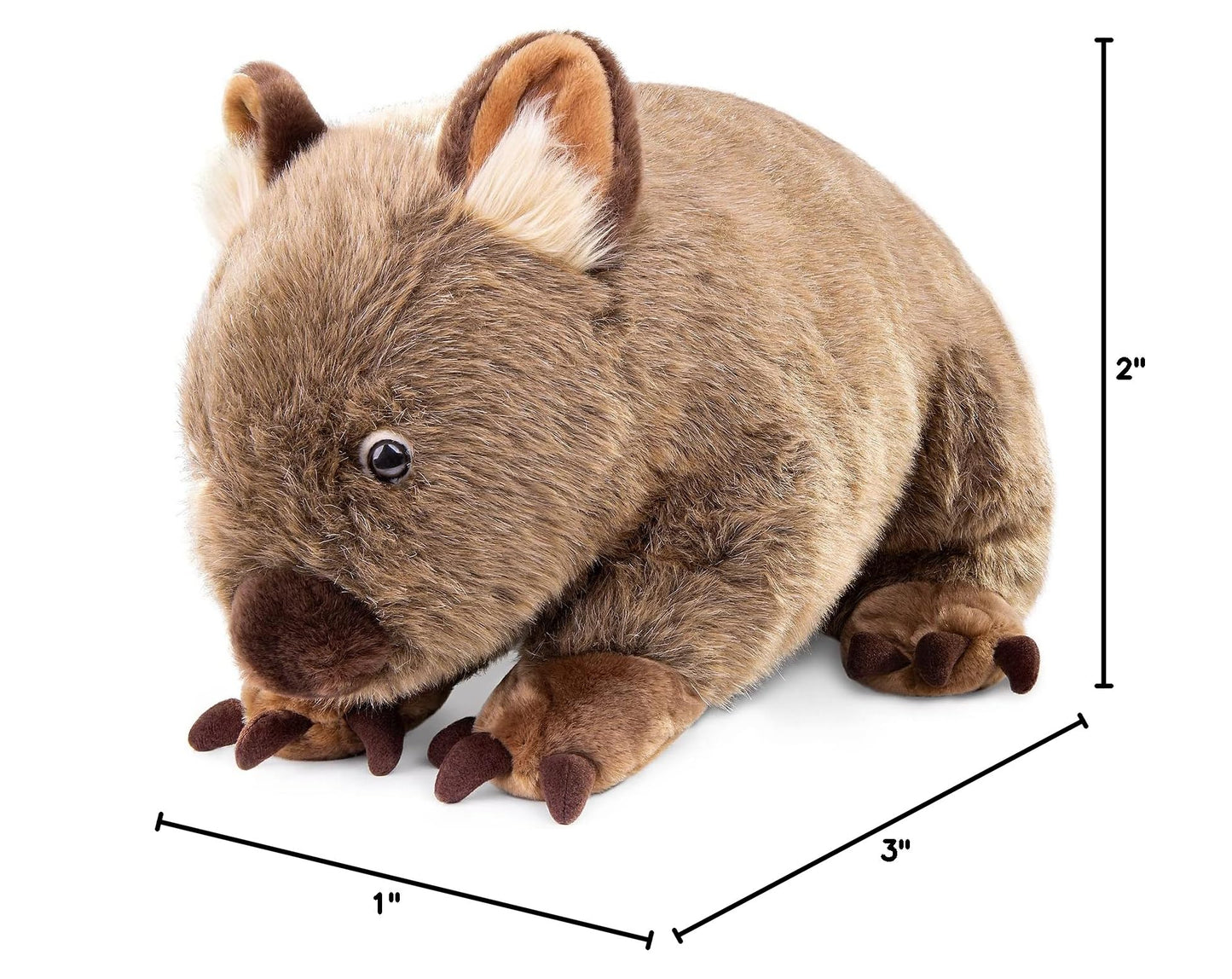 Wombat Plush Toy, Lifelike Wombat Stuffed Animals, Soft Wild Animals Crawling Wombat Stuffed Toys