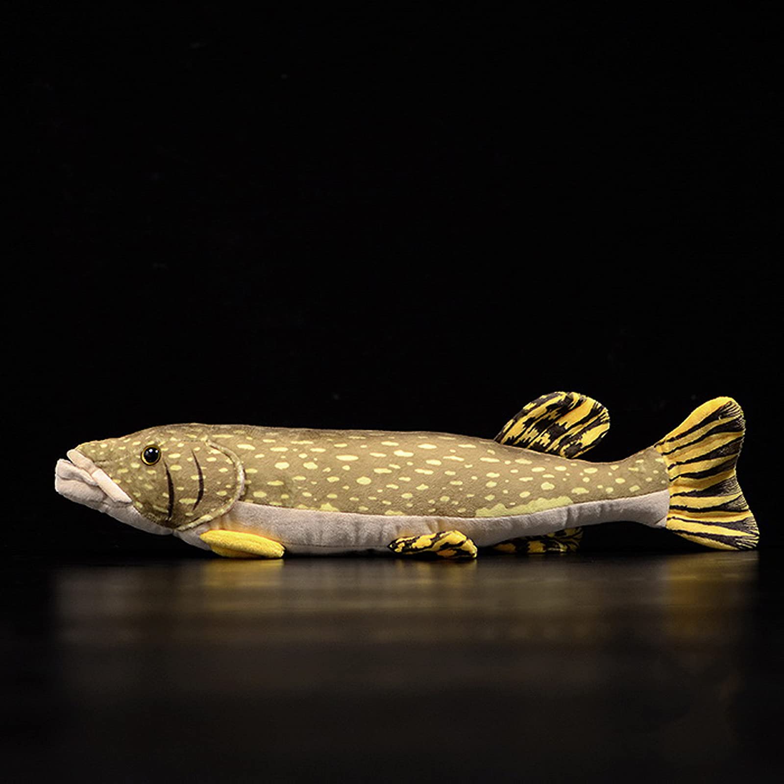 Northern Pike Fish Plush Toy, Simulation Lifelike Depth Ocean Stuffed Animals Pike Plushie Toys