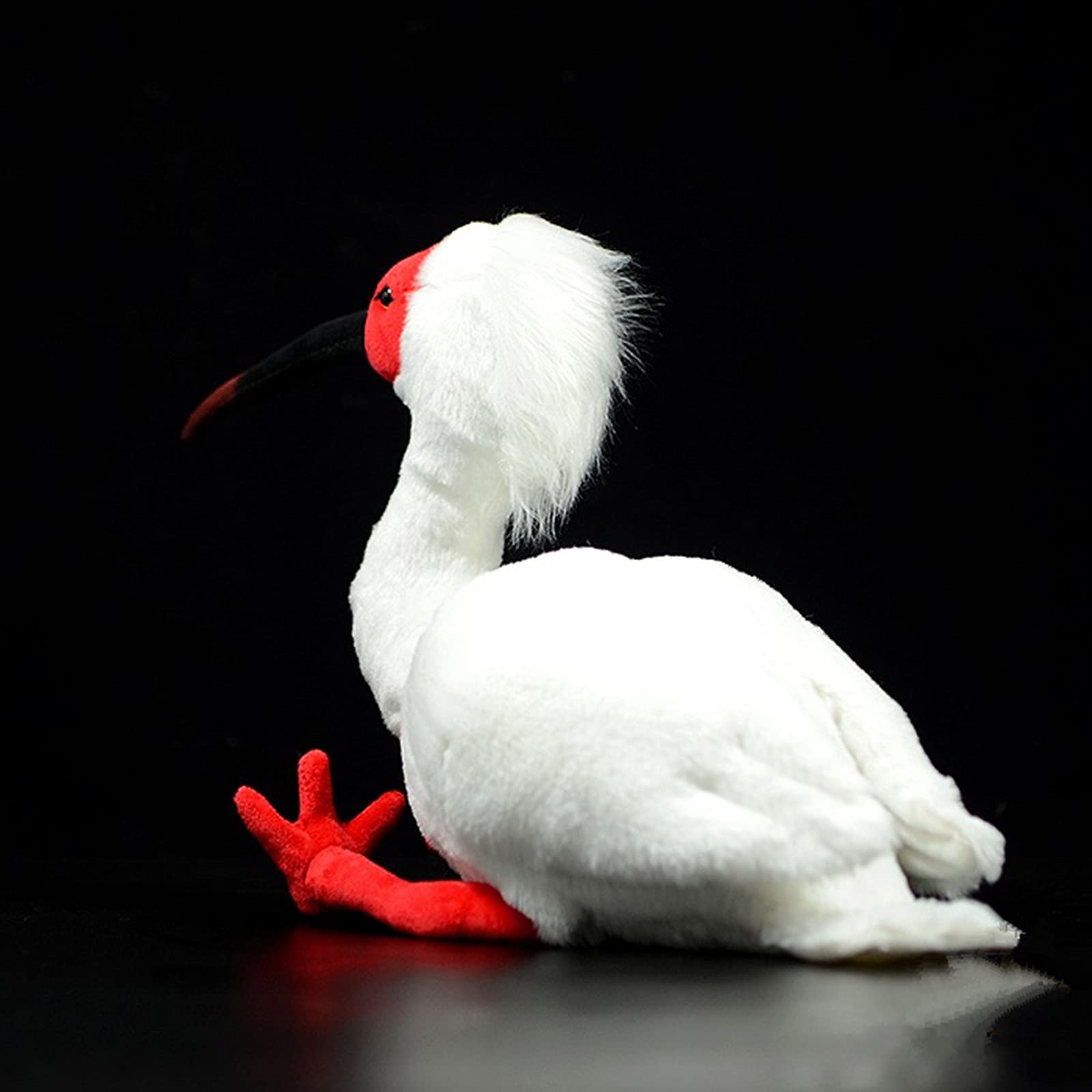 Simulation Crested Ibis Plush Toy, Red Realistic Ibis Bird Simulation Plush Toys