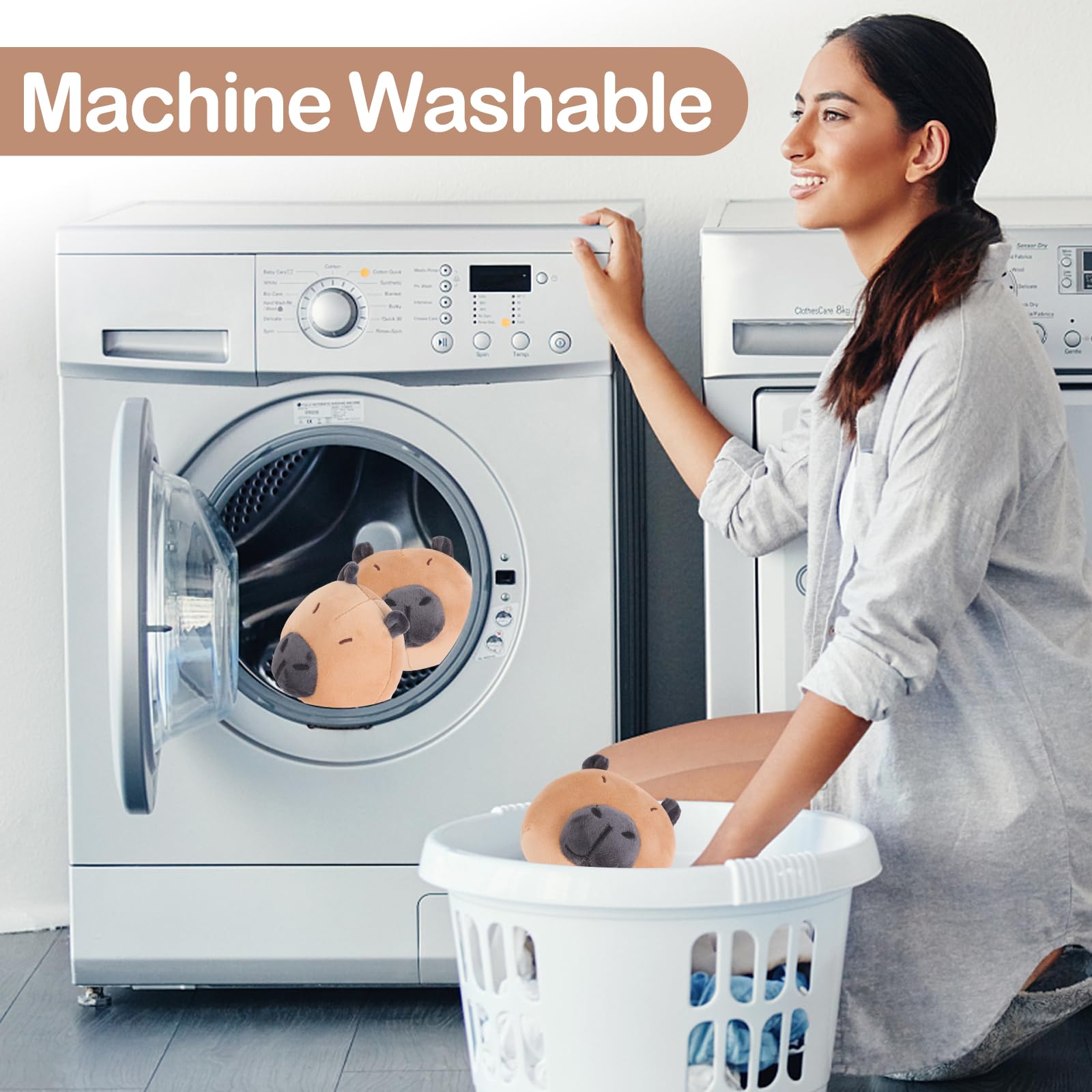 Capybara Snack Bag Plush Pillow, Removable Stuffed Animals with 6 Mini Capybara Stuffed Animals