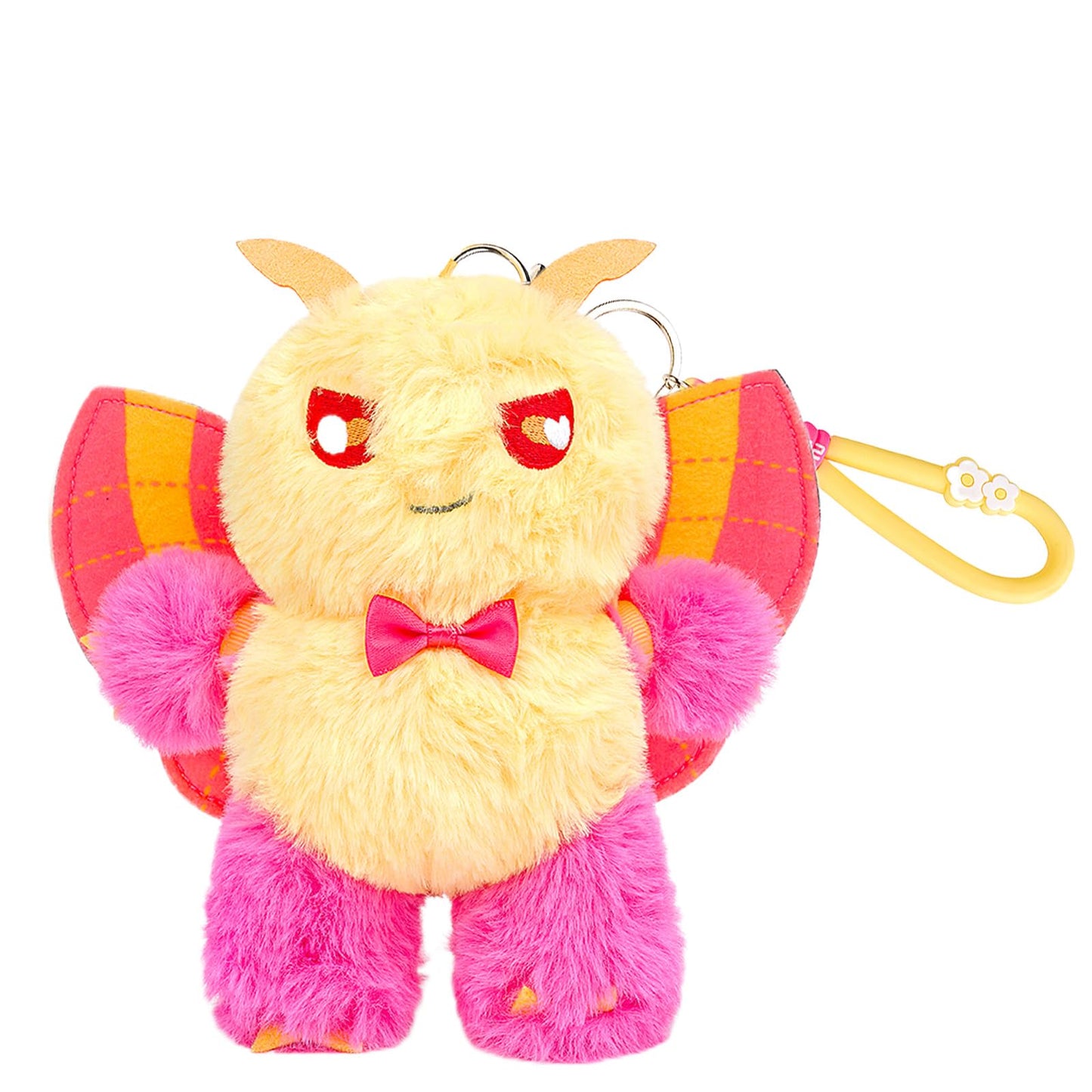 Silk Moth Plush Keychain Toy, Cute Silk Moths Stuffed Animal Figure Keychain 6.5in, Cute Removable Plushie Figure as Gift for Your Friends