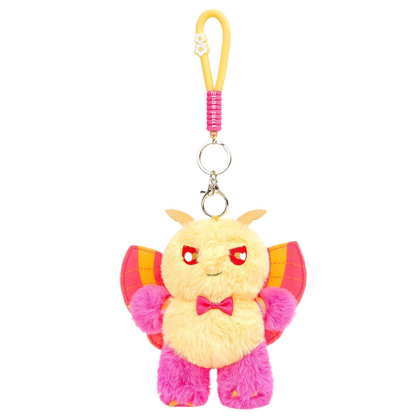 Silk Moth Plush Keychain Toy, Cute Silk Moths Stuffed Animal Figure Keychain 6.5in, Cute Removable Plushie Figure as Gift for Your Friends