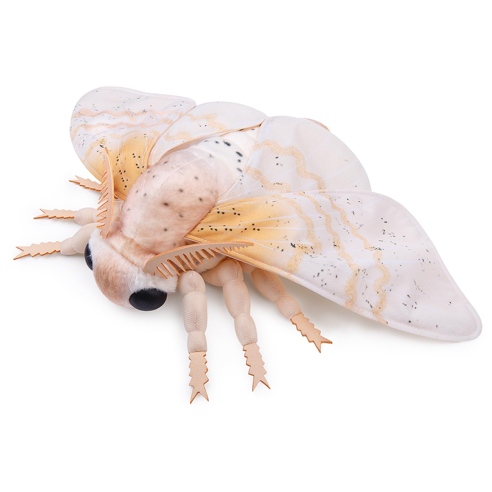 Yellow-Dusted Cream Moth Plush Toy - Realistic Yellow-Dusted Cream Moth Stuffed Animals