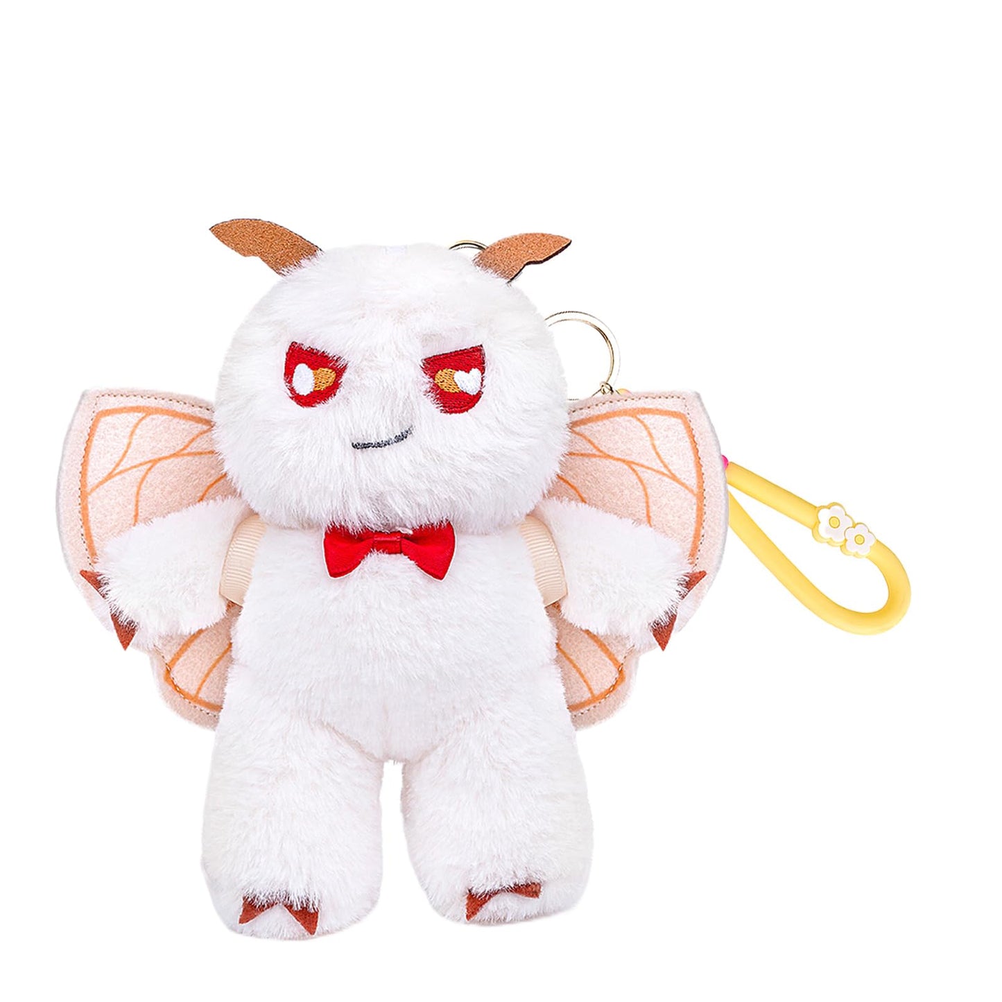 Silk Moth Plush Keychain Toy, Cute Silk Moths Stuffed Animal Figure Keychain 6.5in, Cute Removable Plushie Figure as Gift for Your Friends