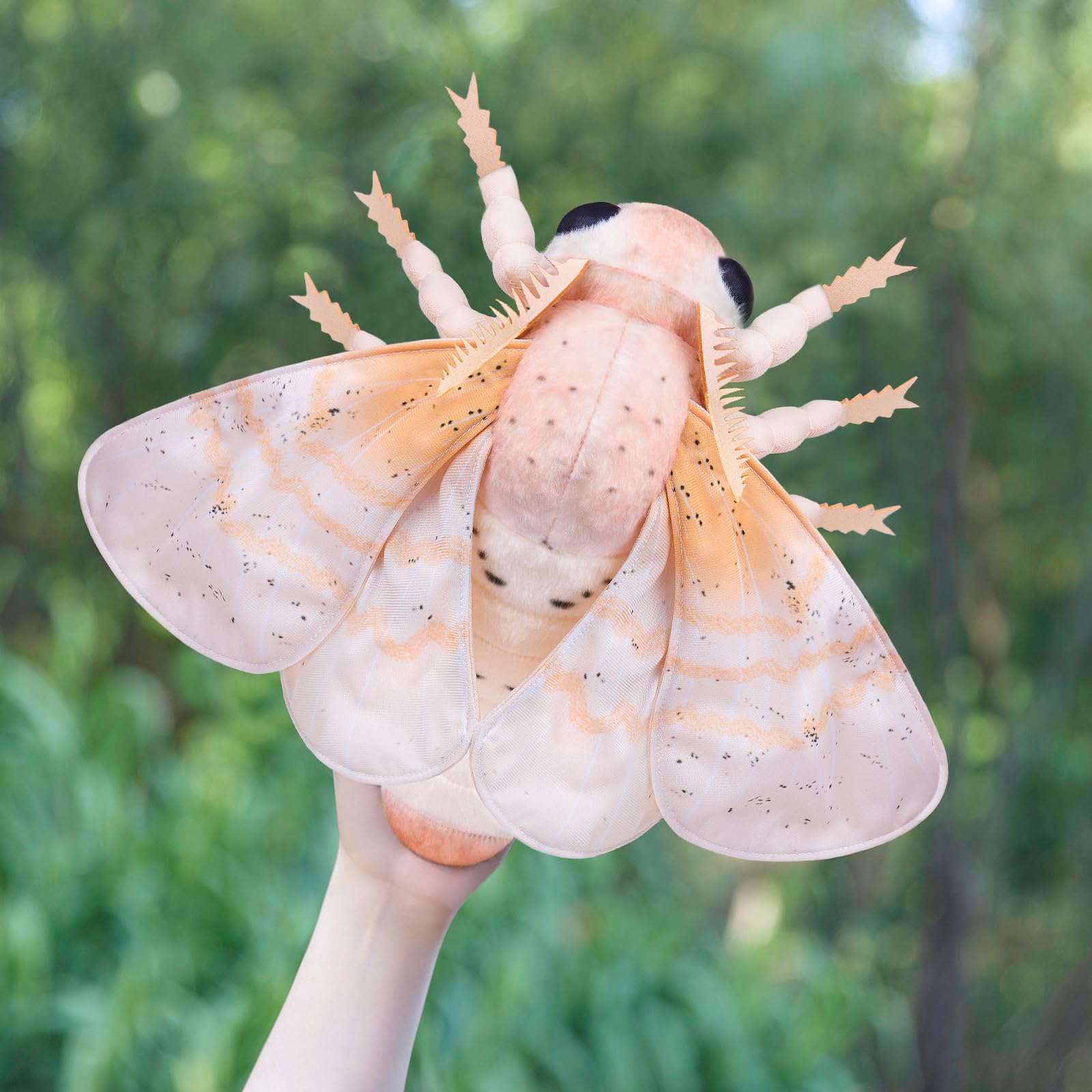 Yellow-Dusted Cream Moth Plush Toy - Realistic Yellow-Dusted Cream Moth Stuffed Animals