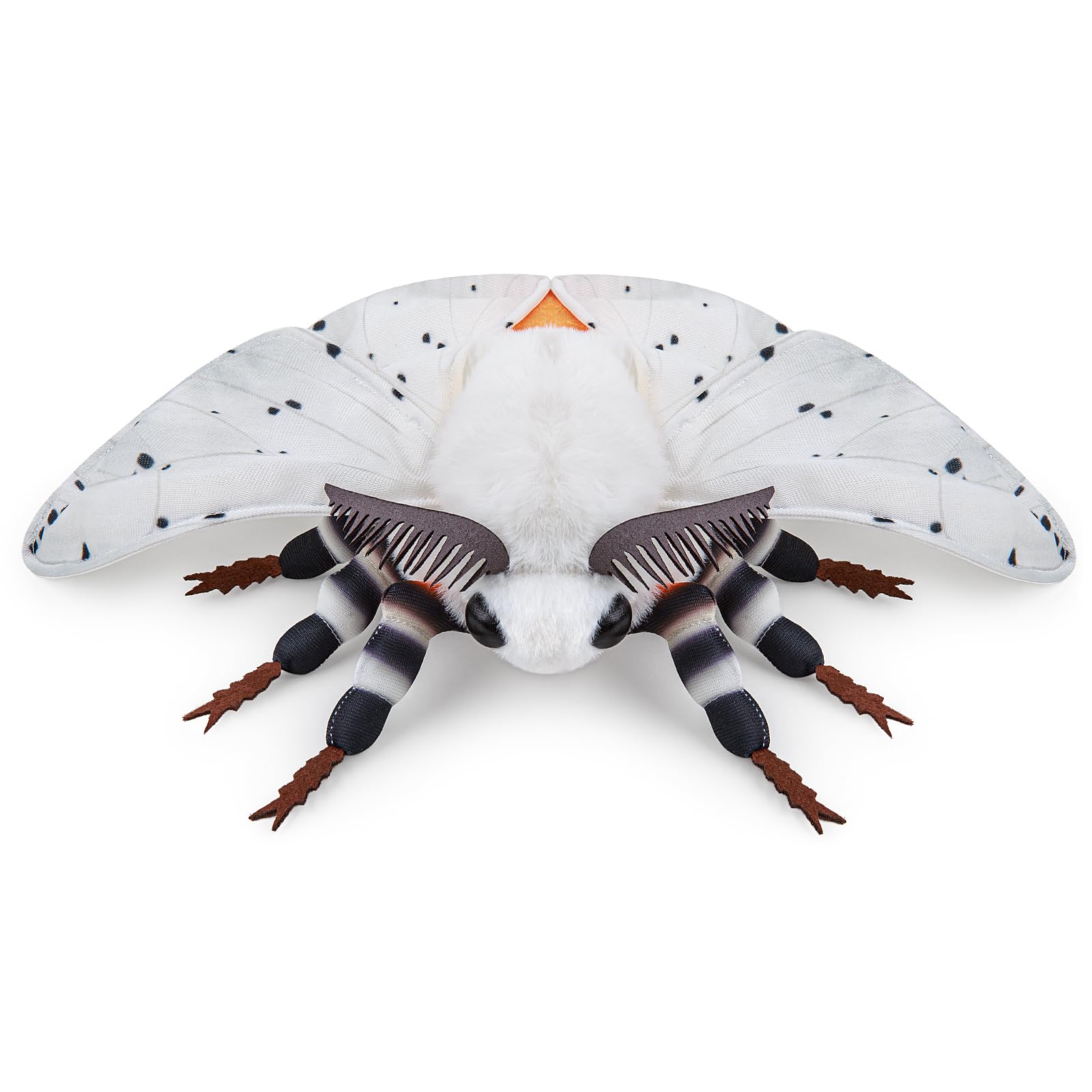 White Ermine Moth Plush Toy - Realistic White Ermine Moth Stuffed Animals 11in