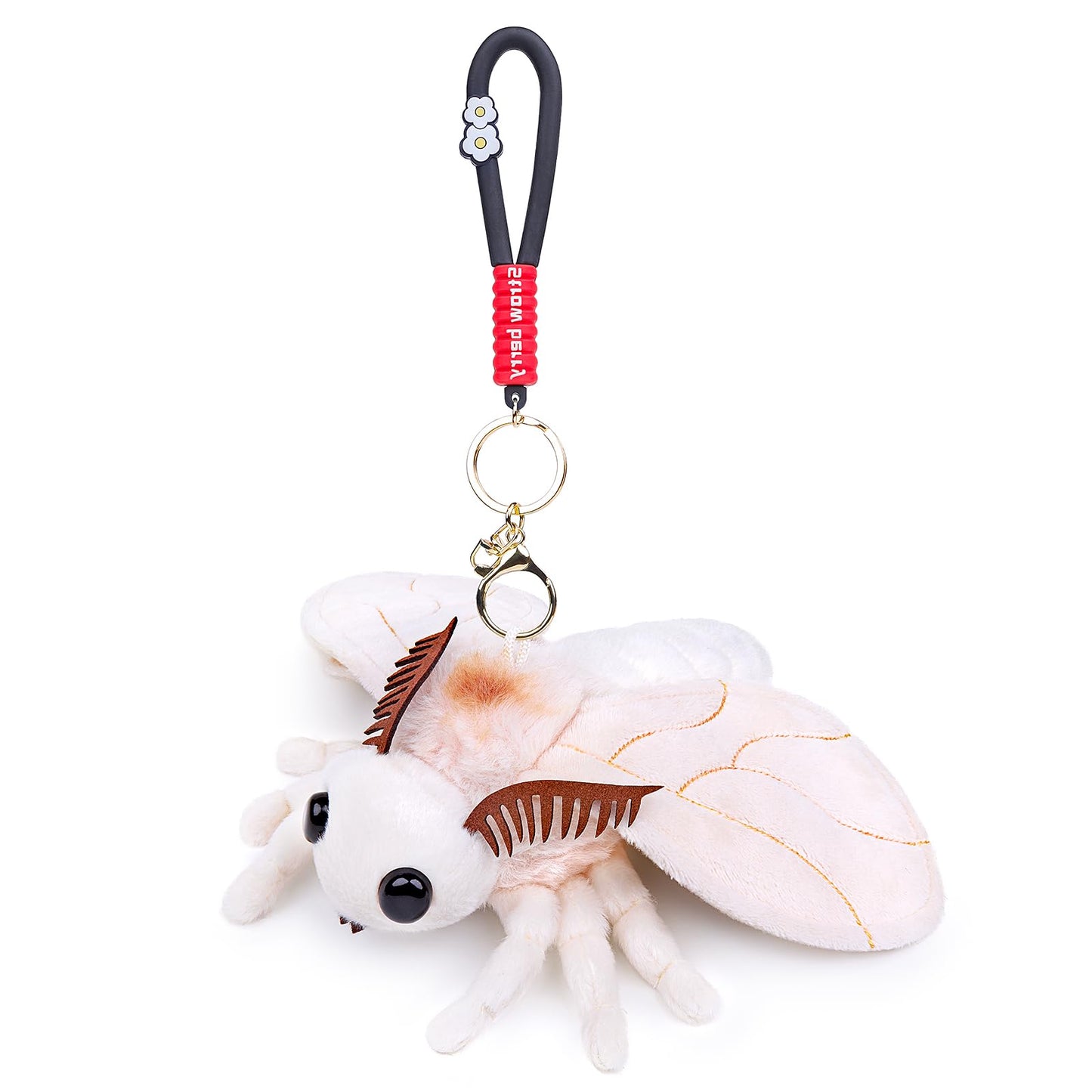 Little Silk Moth Plush Toy - Realistic Silk Moths Stuffed Animal Keychain Toys, Cute Plushie Figure as Gift for Your Friends