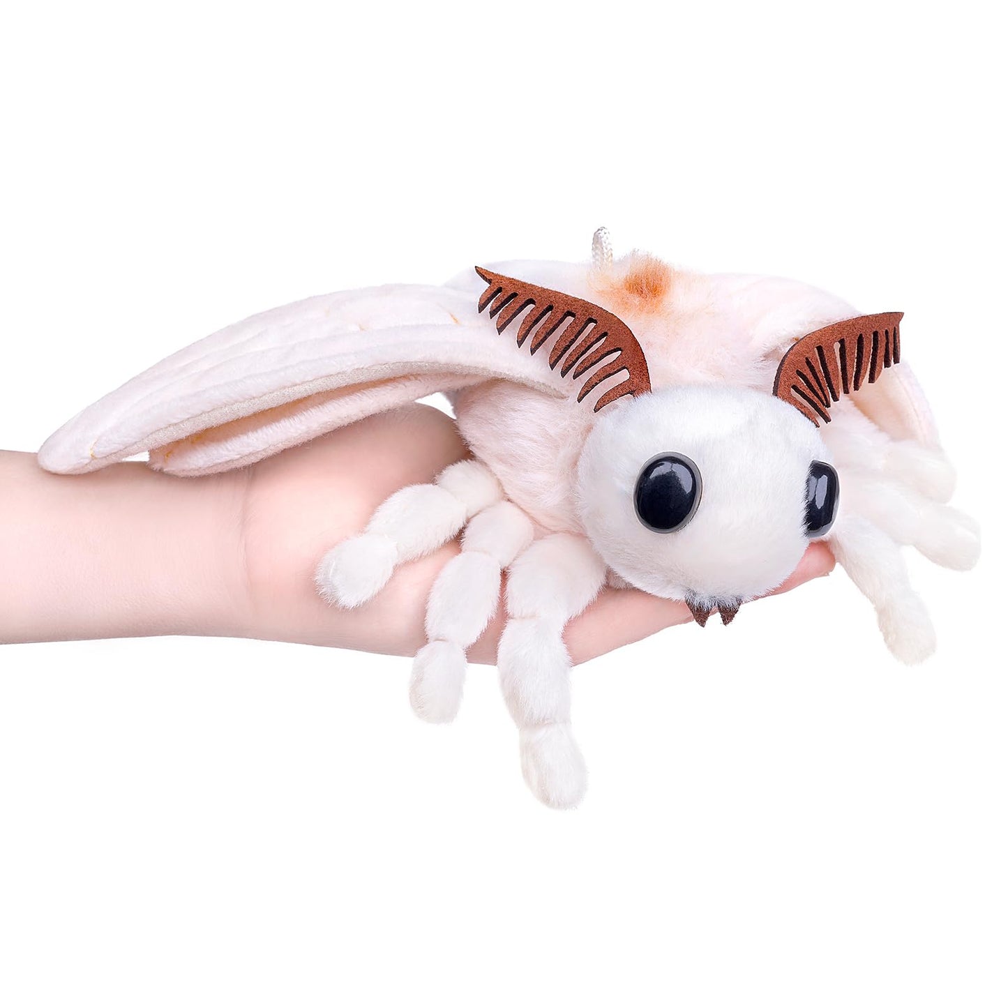 Little Silk Moth Plush Toy - Realistic Silk Moths Stuffed Animal Keychain Toys, Cute Plushie Figure as Gift for Your Friends