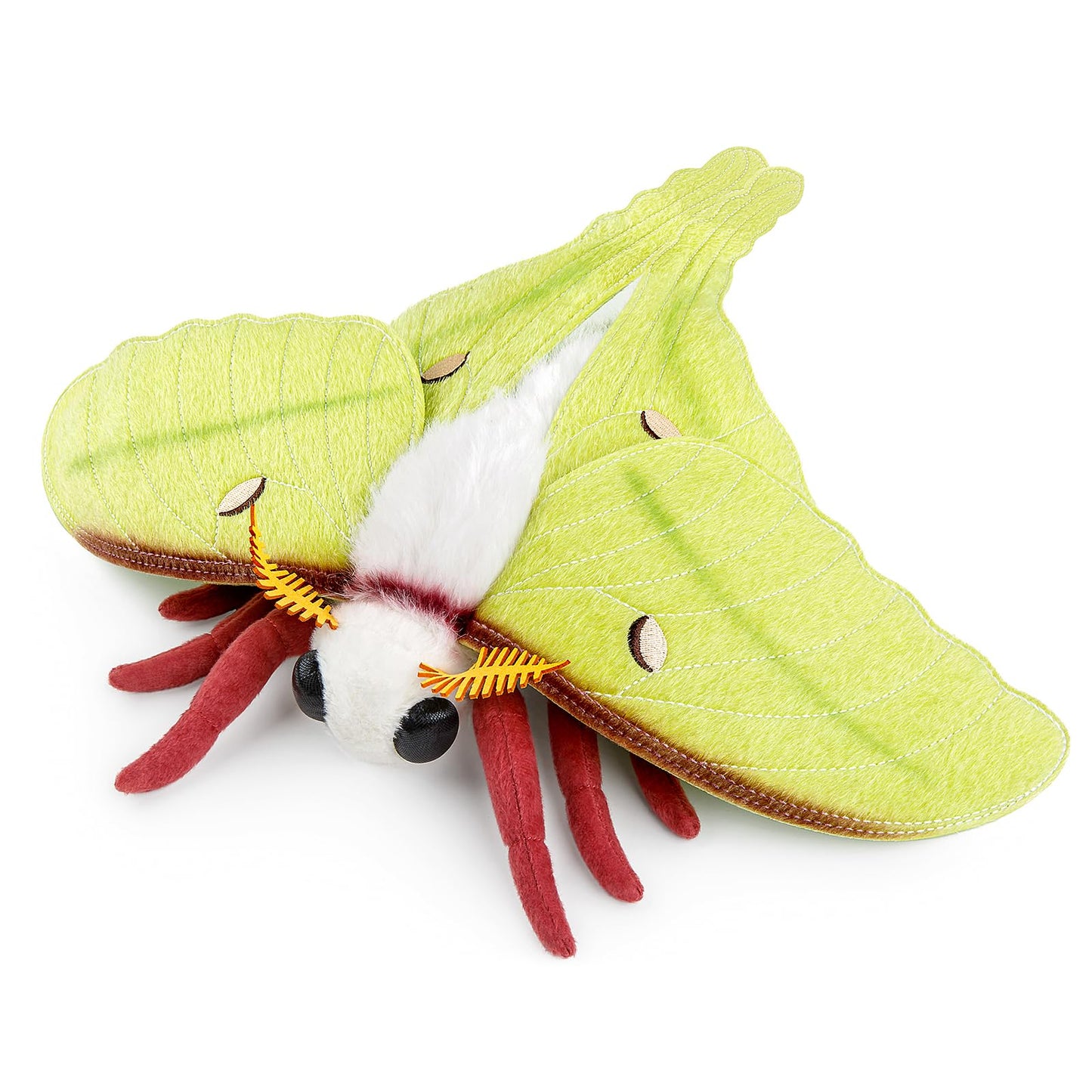 Luna Moth Stuffed Animal Plush Toy, Lifelike Stuffed Luna Moth Plushies Doll 11in, New Upgrade Portable Moths Model Plush Toy Gifts for Kids Adults