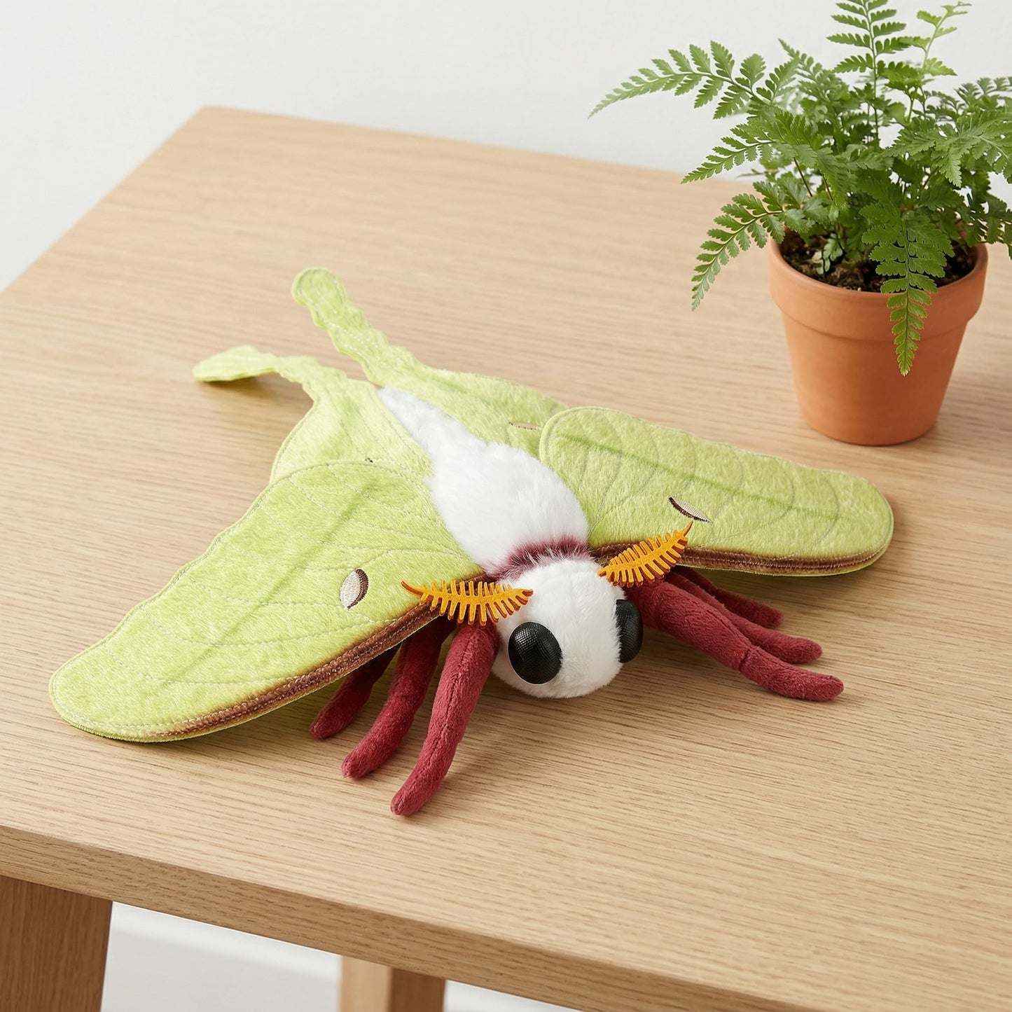 Luna Moth Stuffed Animal Plush Toy, Lifelike Stuffed Luna Moth Plushies Doll 11in, New Upgrade Portable Moths Model Plush Toy Gifts for Kids Adults