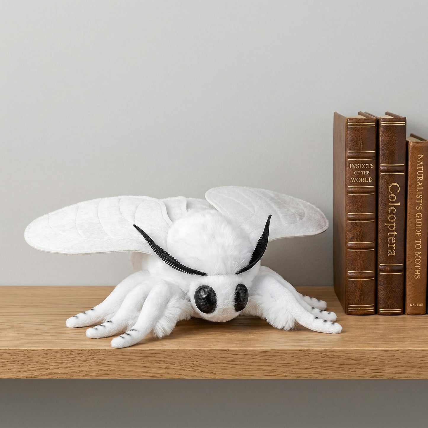 White Moth Stuffed Animal Plush Toy, Lifelike Stuffed White Moth Plushies Doll 11in, New Upgrade Portable Moths Model Plush Toy Gifts for Kids Adults