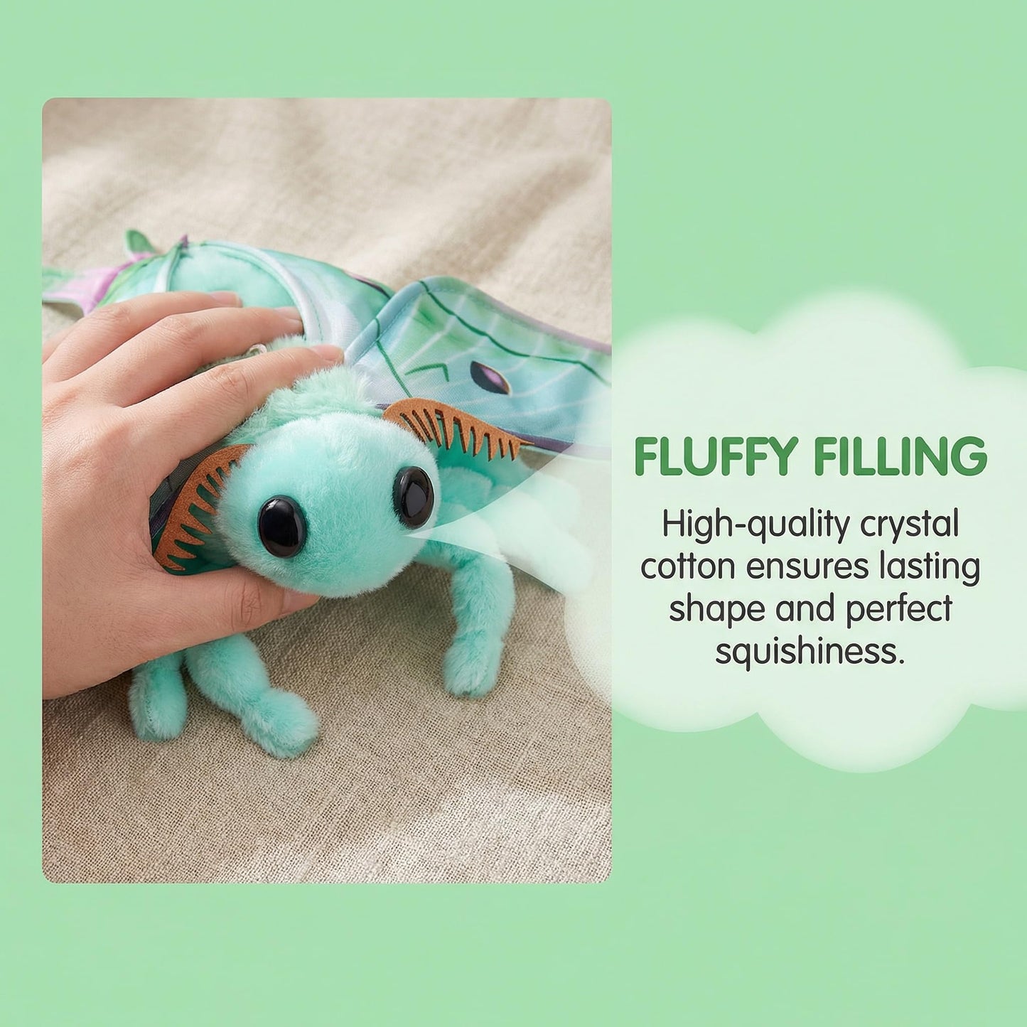 Little Silk Moth Plush Toy - Realistic Silk Moths Stuffed Animal Keychain Toys, Cute Plushie Figure as Gift for Your Friends