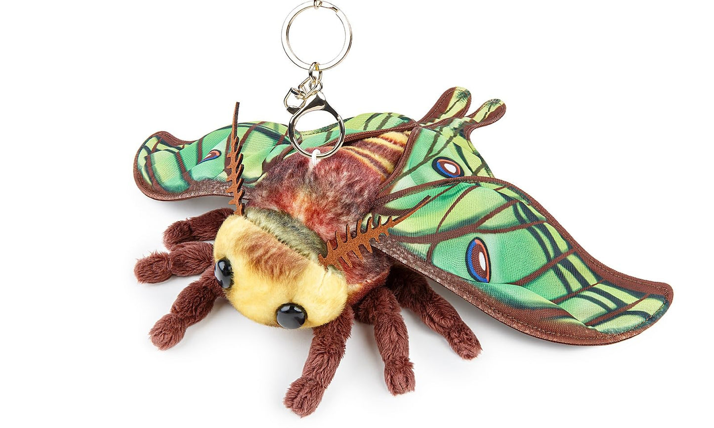 Little Silk Moth Plush Toy - Realistic Silk Moths Stuffed Animal Keychain Toys, Cute Plushie Figure as Gift for Your Friends