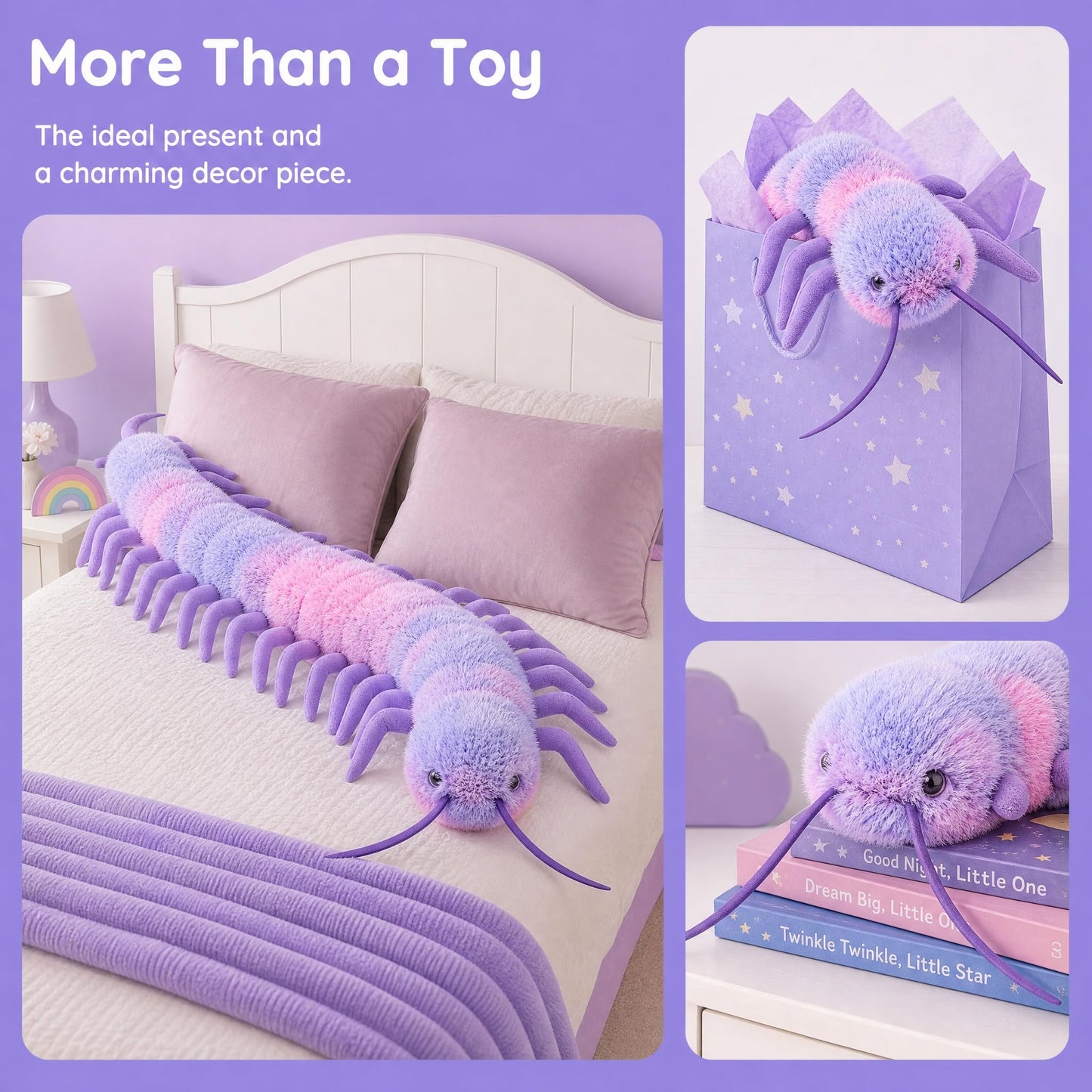 Centipede Plush - Lifelike 24” Centipede Stuffed Animal, Realistic Blue Centipedes Arthropod Insect Plushie, Soft Crustaceans Animals Toys Model Dolls Gifts for Kids