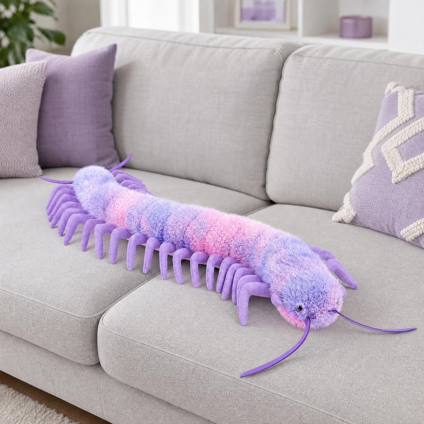 Centipede Plush - Lifelike 24” Centipede Stuffed Animal, Realistic Blue Centipedes Arthropod Insect Plushie, Soft Crustaceans Animals Toys Model Dolls Gifts for Kids