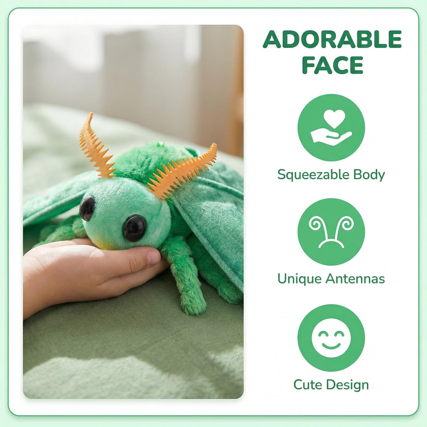 Little Silk Moth Plush Toy - Realistic Silk Moths Stuffed Animal Keychain Toys, Cute Plushie Figure as Gift for Your Friends