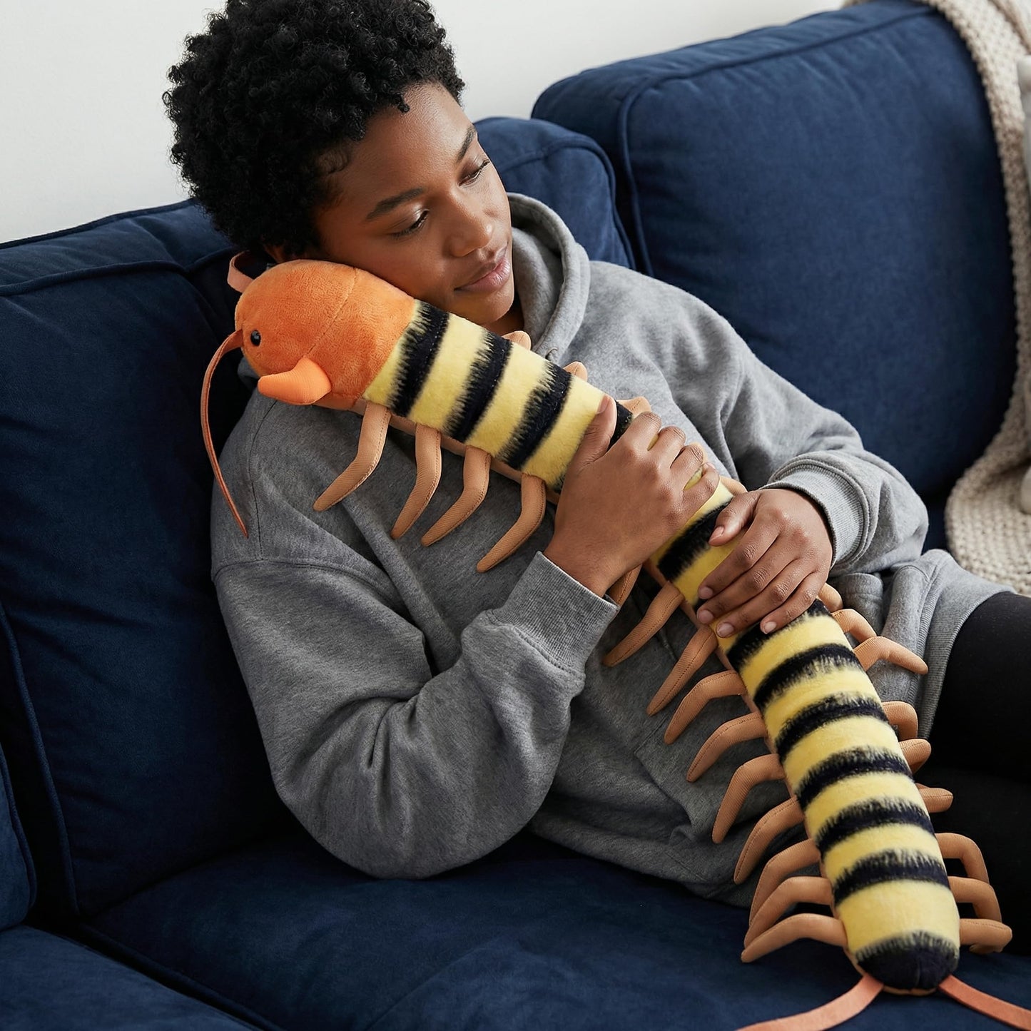 Centipede Plush - Lifelike 24” Centipede Stuffed Animal, Realistic Blue Centipedes Arthropod Insect Plushie, Soft Crustaceans Animals Toys Model Dolls Gifts for Kids