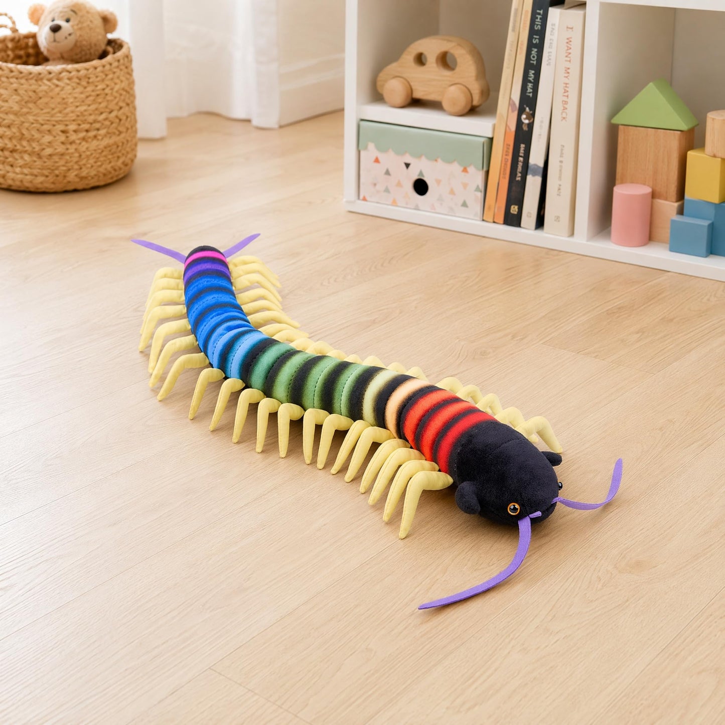 Centipede Plush - Lifelike 24” Centipede Stuffed Animal, Realistic Blue Centipedes Arthropod Insect Plushie, Soft Crustaceans Animals Toys Model Dolls Gifts for Kids