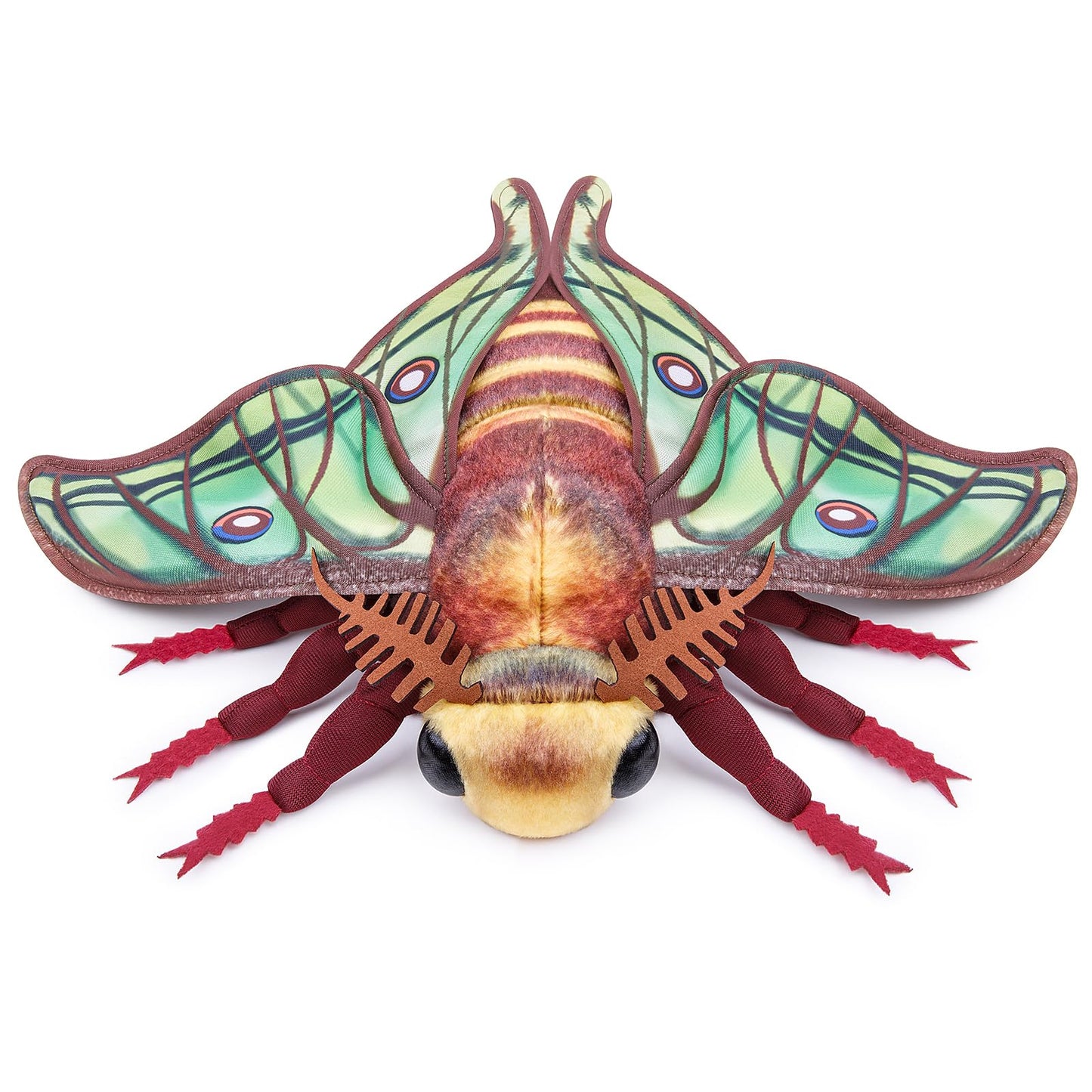 Luna Moth Plush Toy, Lifelike Luna Moth Stuffed Animals, Realistic Soft Big Moth Plushie Model Toy