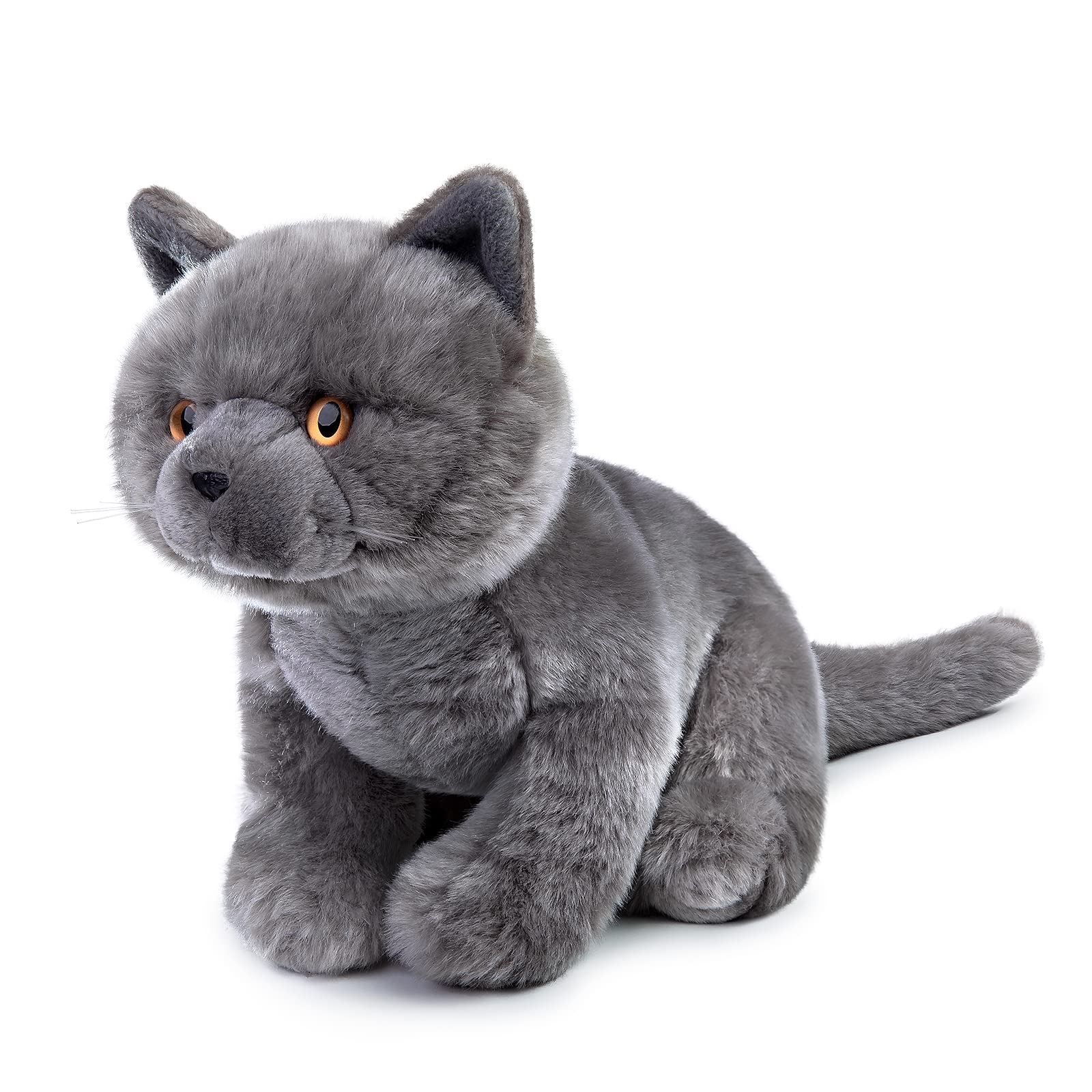 British Short Cat Stuffed Animal, British Short Cat Plush Toy Grey Cat, Soft Toy Cat for Kids