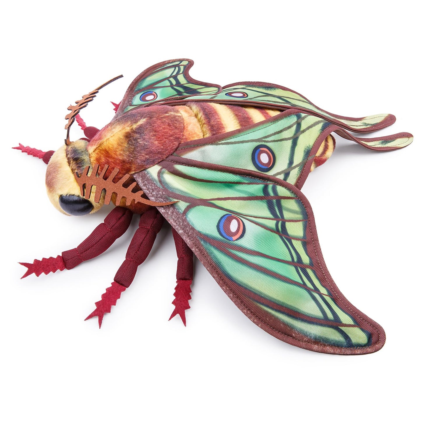 Luna Moth Plush Toy, Lifelike Luna Moth Stuffed Animals, Realistic Soft Big Moth Plushie Model Toy