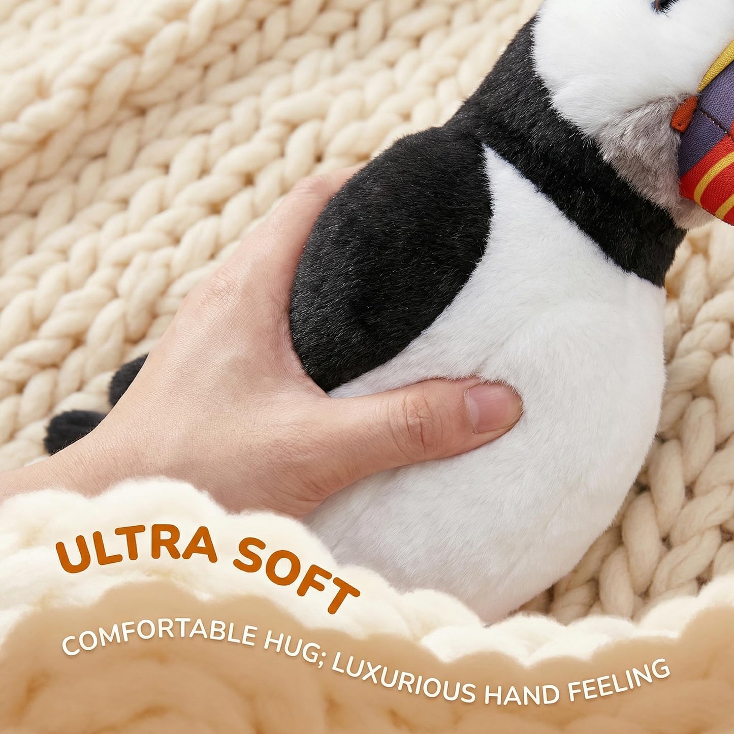 Puffin Plush Toy, Lifelike Puffin Stuffed Animals 11in, Soft Puffin Unique Plushie Toys Model Dolls Collection for Kids