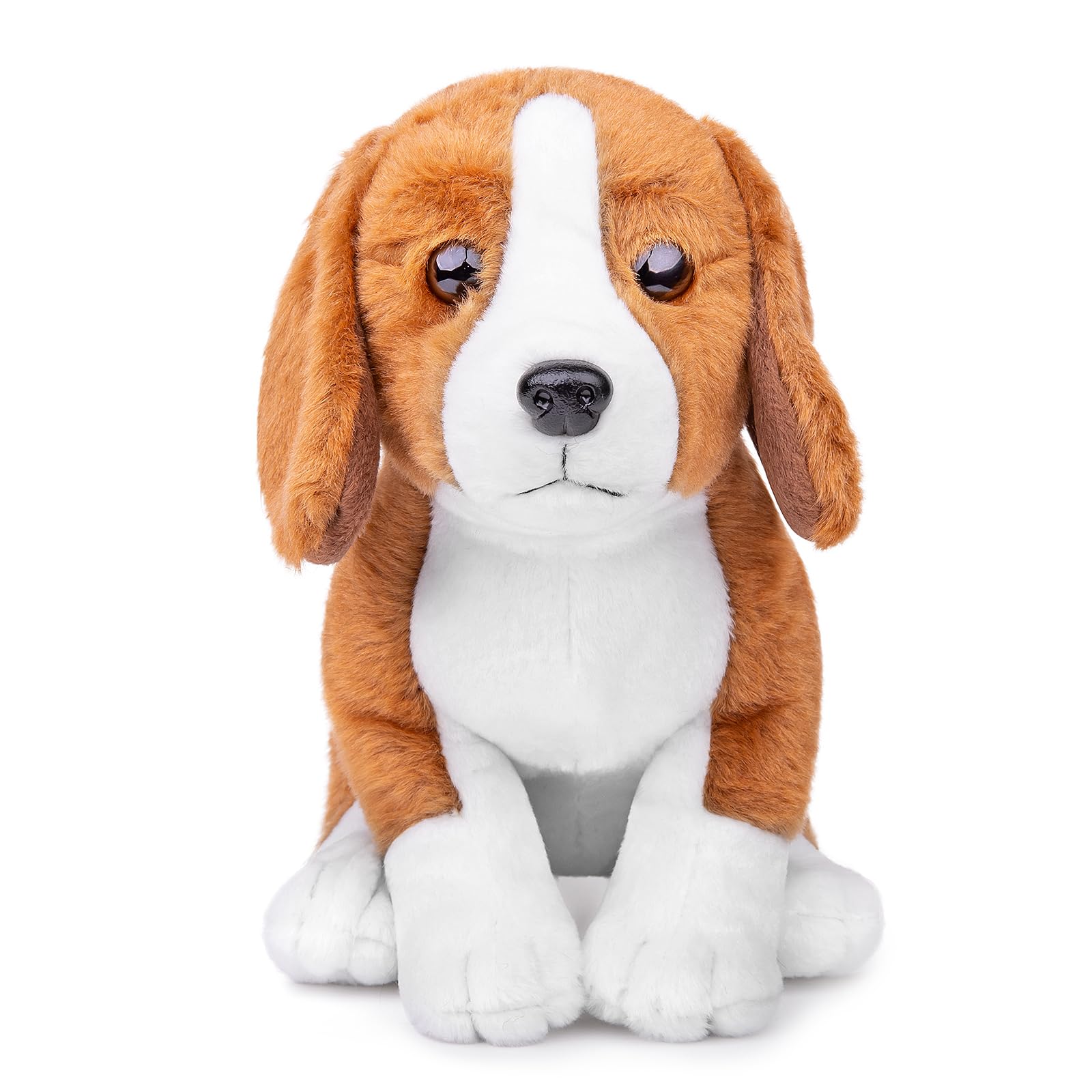 Beagle Plush Toy, Realistic Brown Beagle Stuffed Animal 8inch, Cute Dog Puppy Plushie Toy