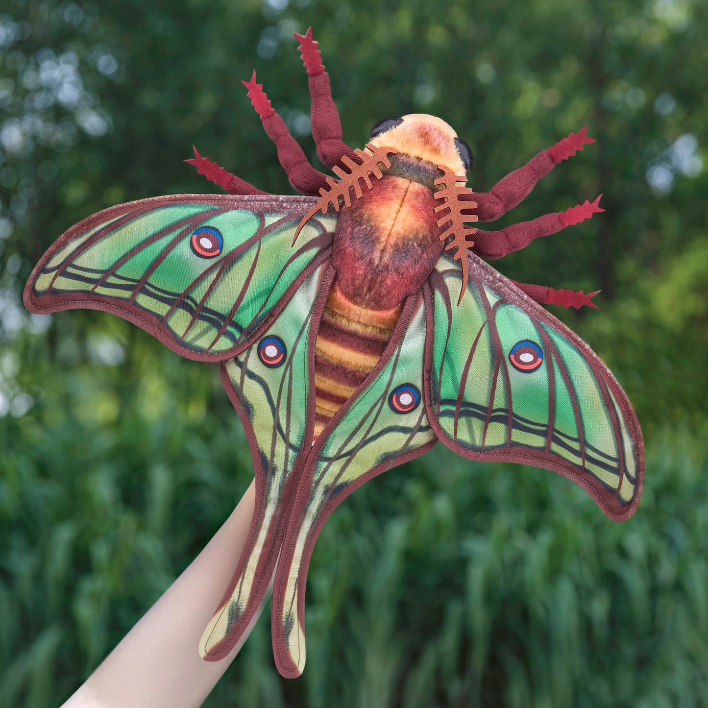 Luna Moth Plush Toy, Lifelike Luna Moth Stuffed Animals, Realistic Soft Big Moth Plushie Model Toy