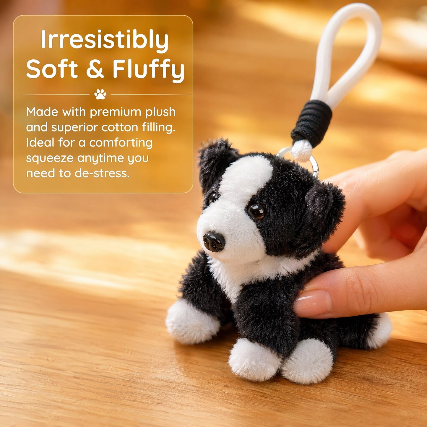 Cute Dog Plush Keychain, Soft Stuffed Animal Dog Charm, for Birthday, Party Favors, Holiday Gifting