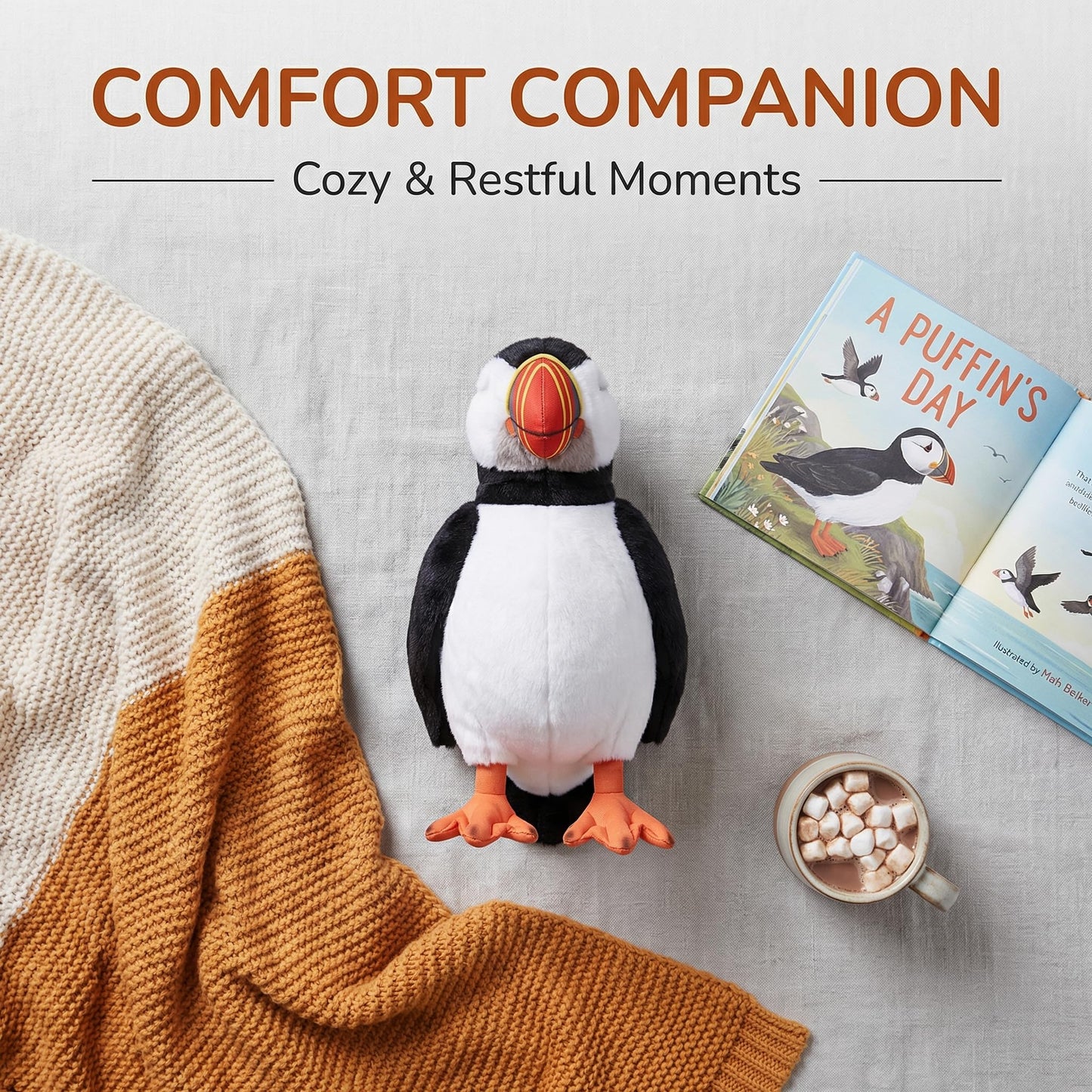 Puffin Plush Toy, Lifelike Puffin Stuffed Animals 11in, Soft Puffin Unique Plushie Toys Model Dolls Collection for Kids