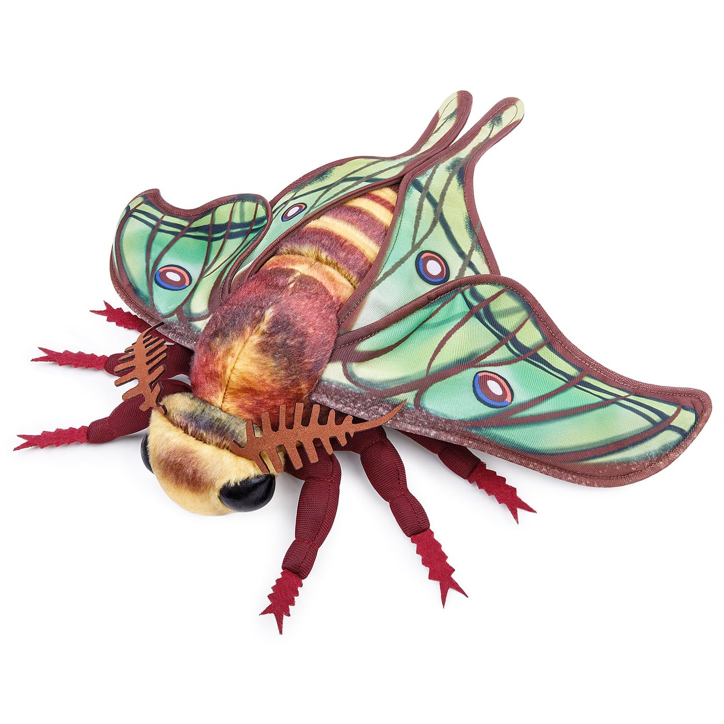 Luna Moth Plush Toy, Lifelike Luna Moth Stuffed Animals, Realistic Soft Big Moth Plushie Model Toy