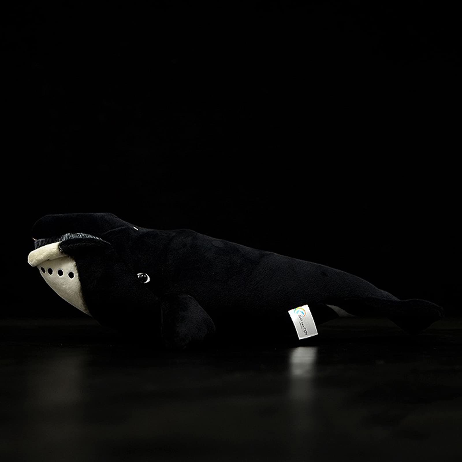 Simulation Bowhead Whale Plush Toy - Black Long Lifelike Whale Stuffed Toys, Super Soft Realistic Sea Simulation Balaena Mysticetus Dolls Plush Gift Collection for Kids, 17Inches