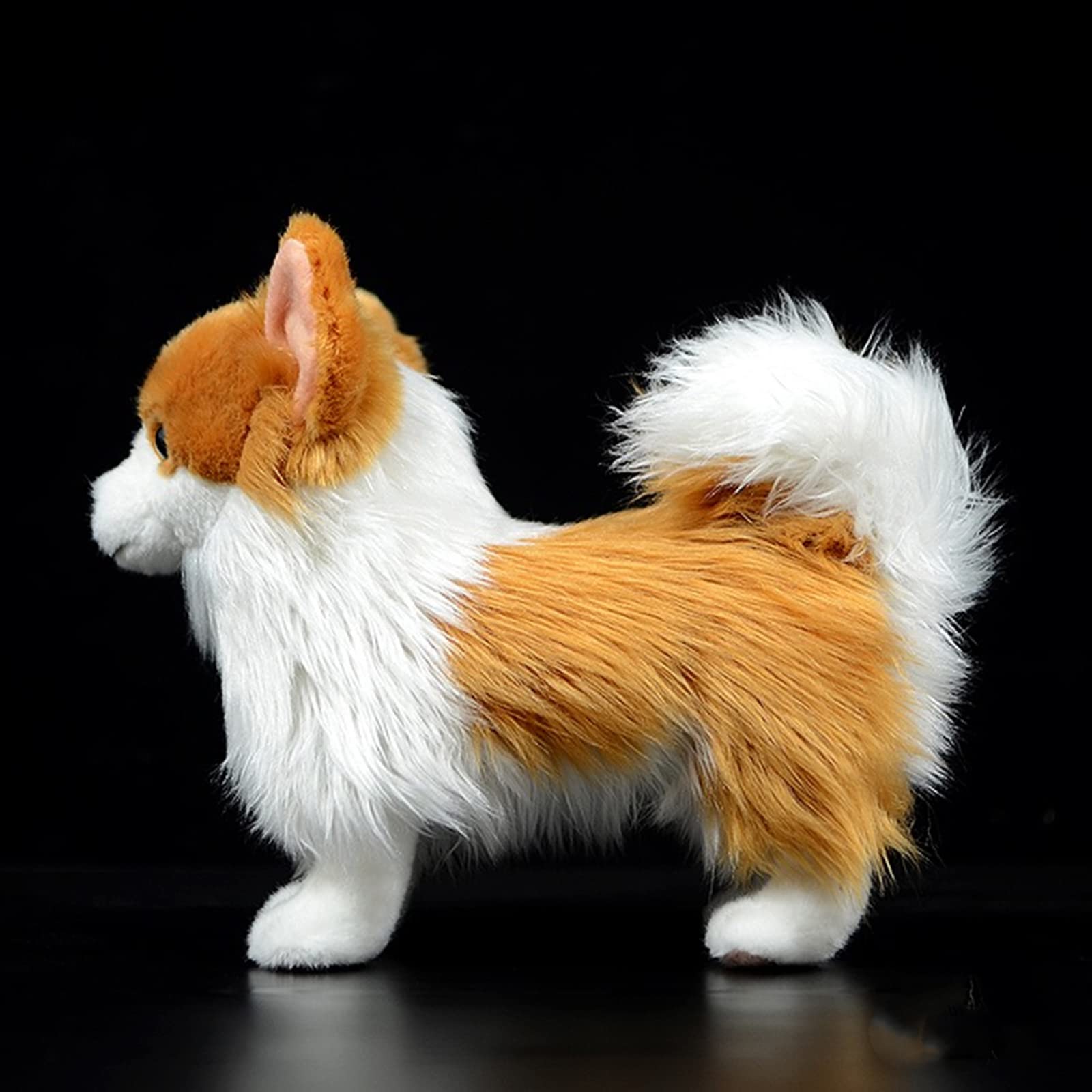 Simulation Pomeranian Plush Toy - Realistic 12" Standing Pomeranian Pet Dog Stuffed Animal Cute Dog Puppy Model Toy, Unique Plush Gift Collection for Kids Birthday, Home Decor