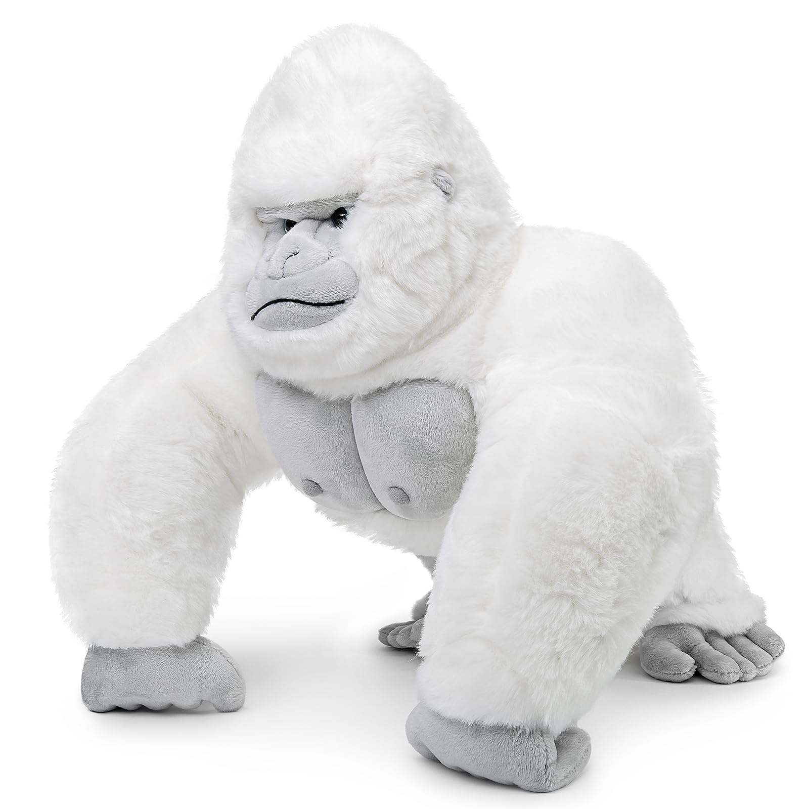 Albino Gorilla Plush Toy, Realistic Albino Gorilla Stuffed Animals, Unique Forest Plushie Toys