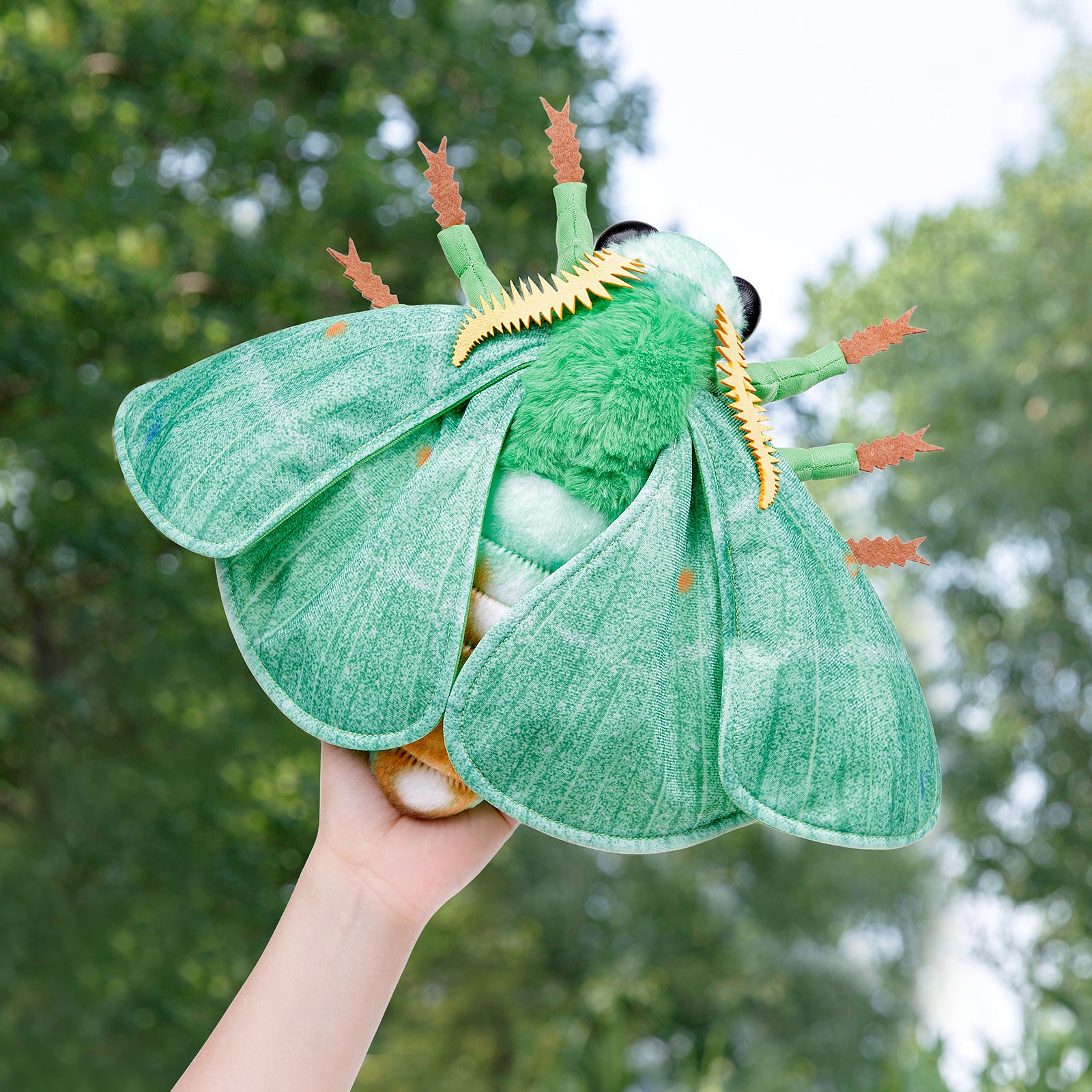 Simulation Emerald Moth Plush Toy, 26in Realistic Emerald Moth Stuffed Animal Children's Toys