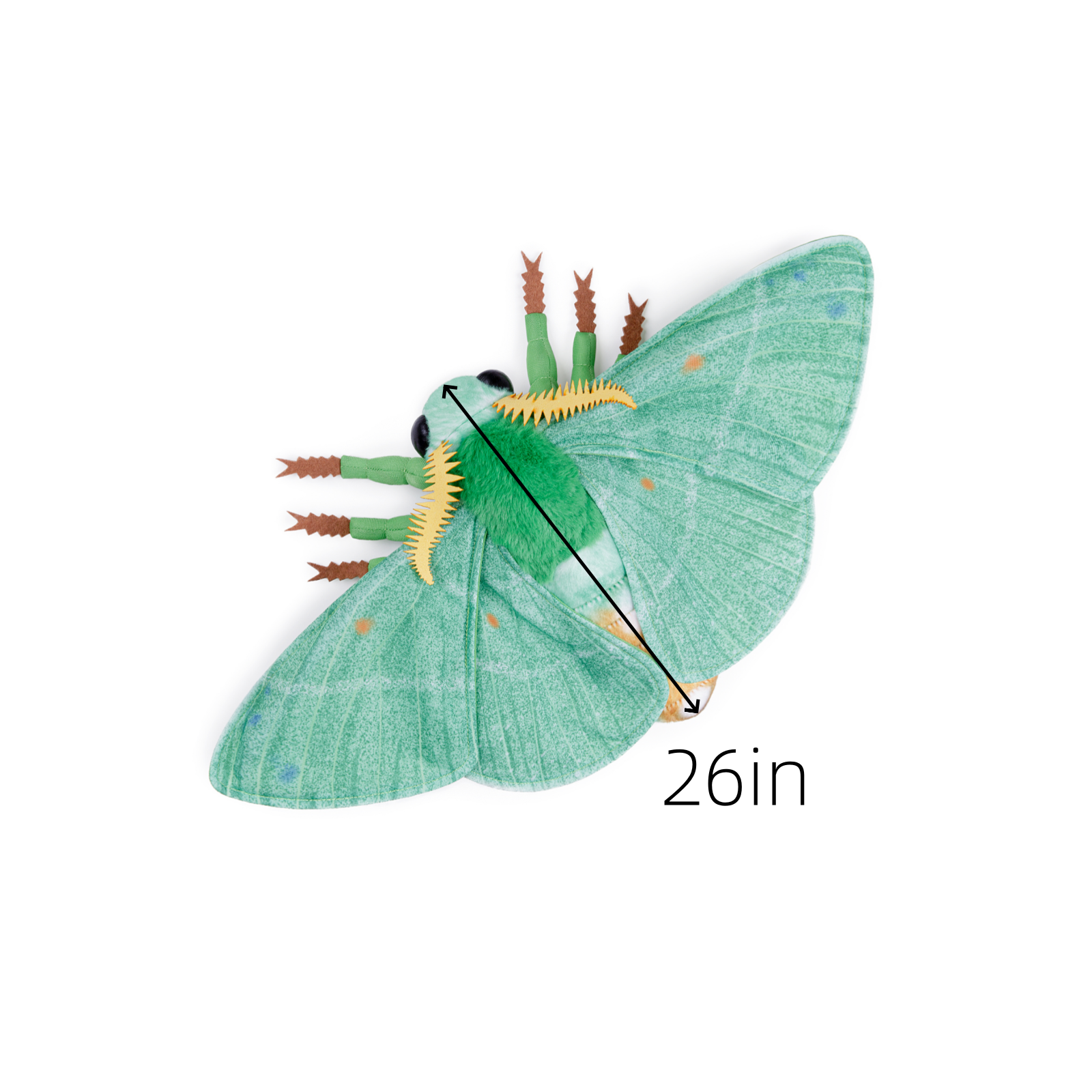 Simulation Emerald Moth Plush Toy, 26in Realistic Emerald Moth Stuffed Animal Children's Toys