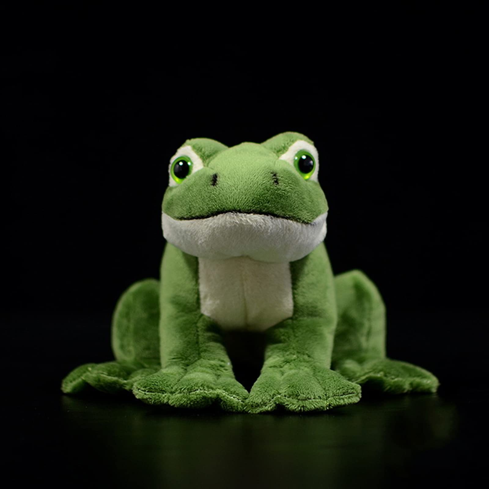 Simulation Frog Plush Toy - 6.3" Lifelike Green Frog Stuffed Animals Reptilian Plushie Toys, Super Soft Plush Dolls for Kids Stuffed Toys, Gifts for Kids