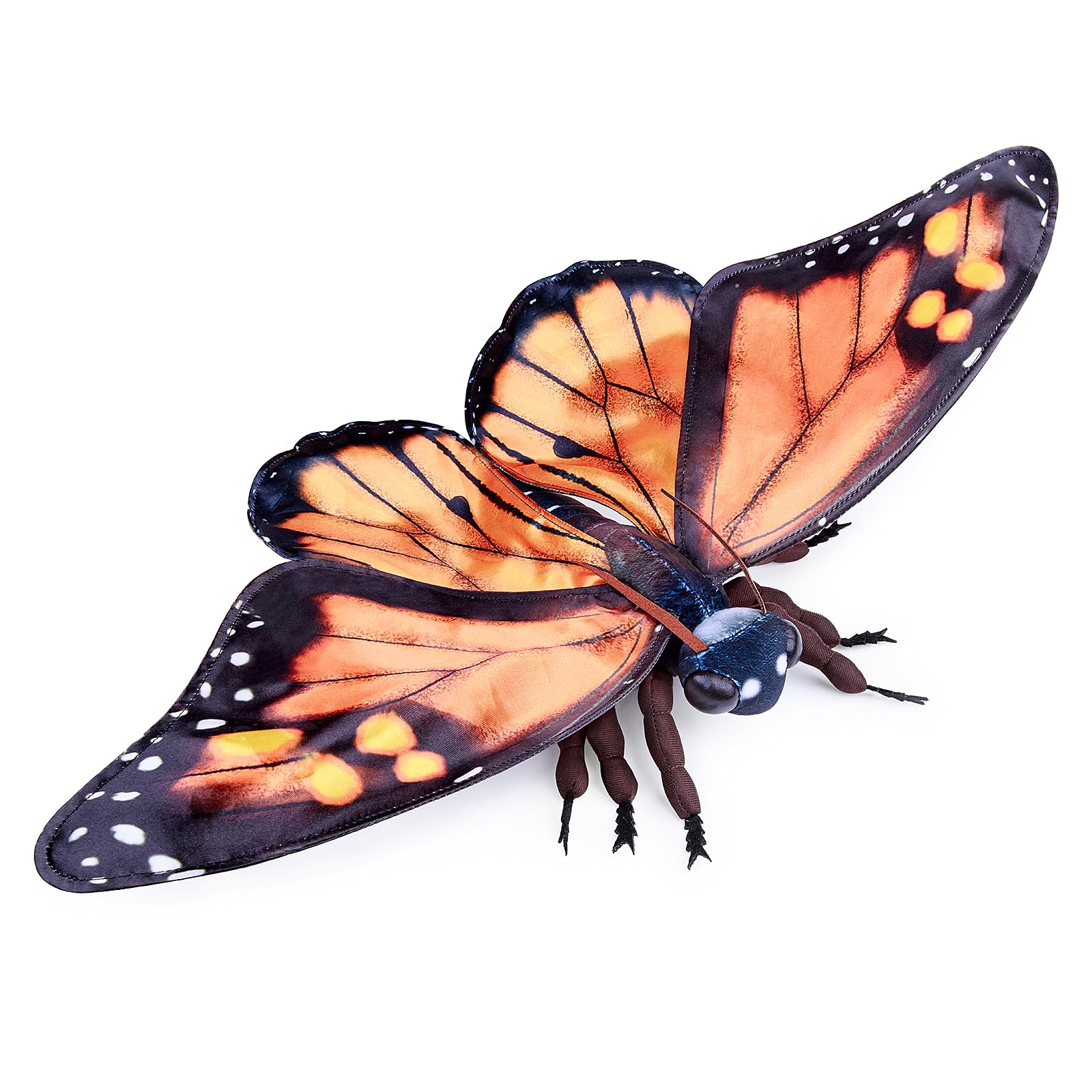 Monarch Butterfly Plush Toy, Lifelike Monarch Butterfly Stuffed Animals 11in, Realistic Soft Big Butterfly Plushie Model Toy, Unique Plush Gift Collection for Kids