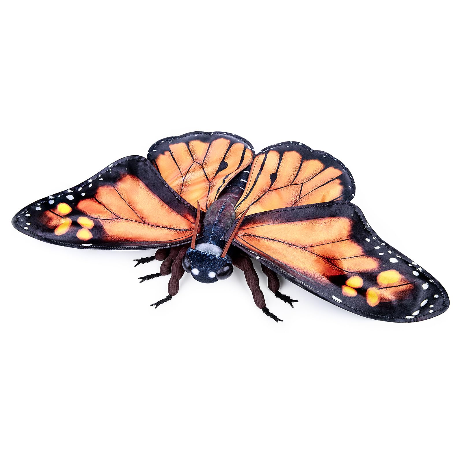 Monarch Butterfly Plush Toy, Lifelike Monarch Butterfly Stuffed Animals 11in, Realistic Soft Big Butterfly Plushie Model Toy, Unique Plush Gift Collection for Kids