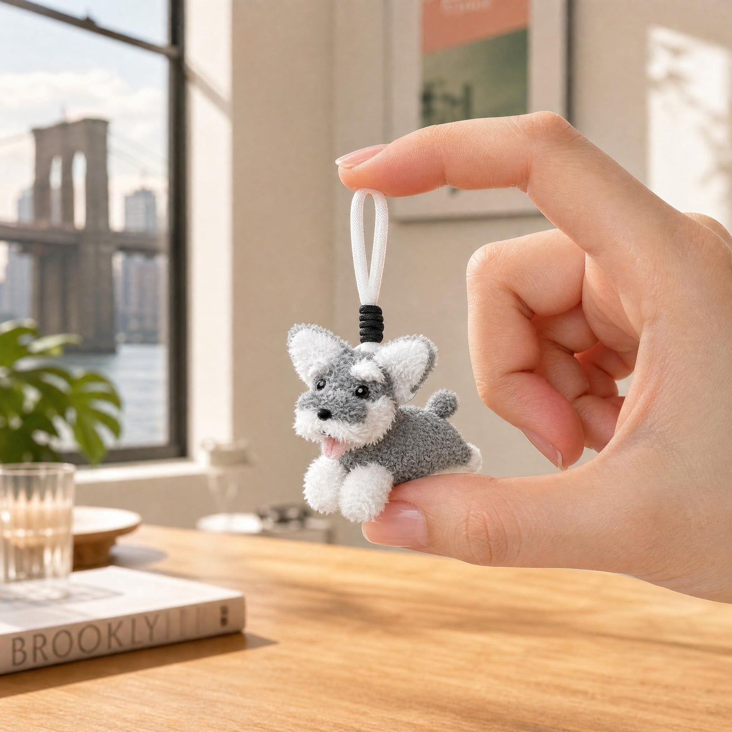 Cute Dog Plush Keychain, Soft Stuffed Animal Dog Charm, for Birthday, Party Favors, Holiday Gifting