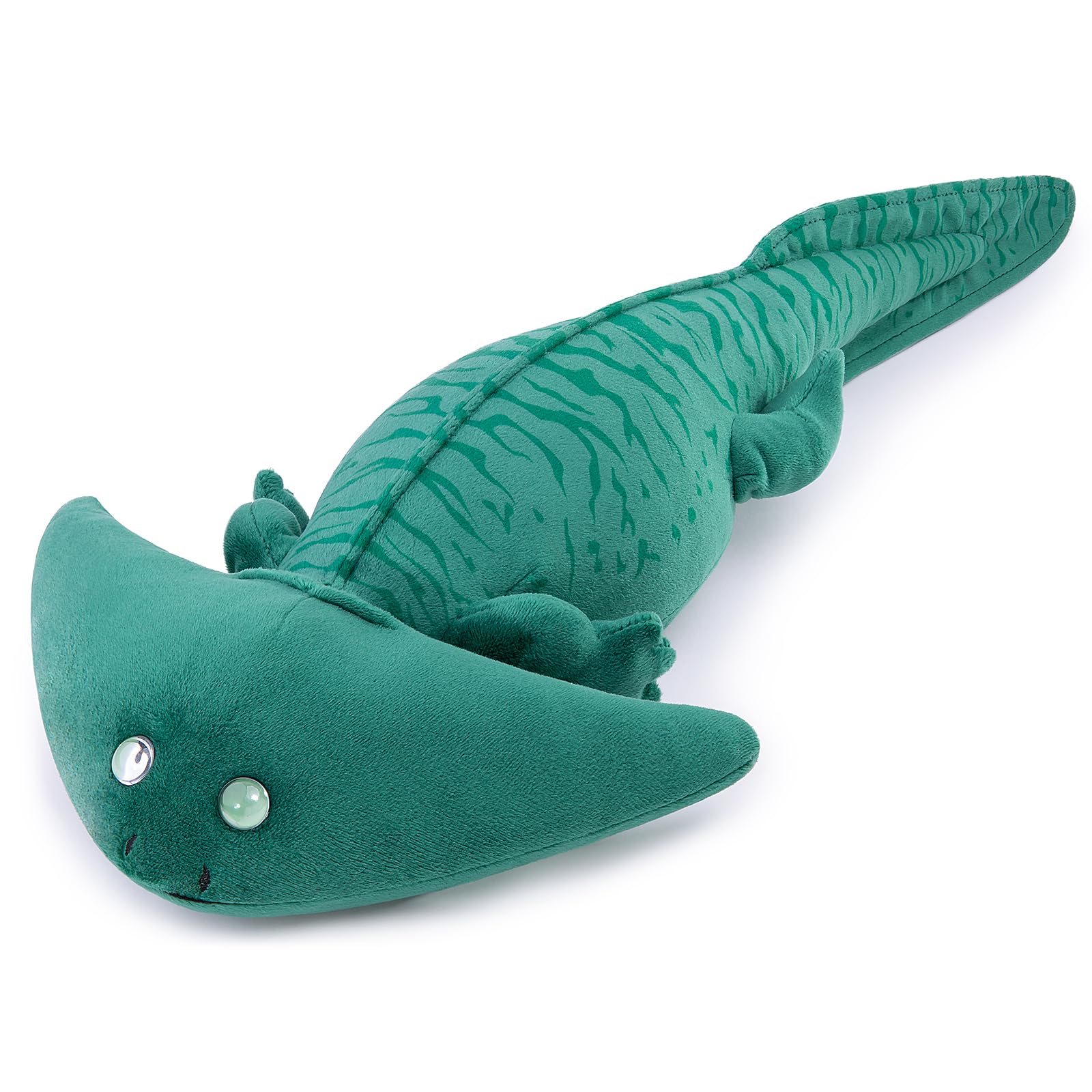 Diplocaulus Axolotl Plush toy, Green Striped Axolotl Stuffed Animal