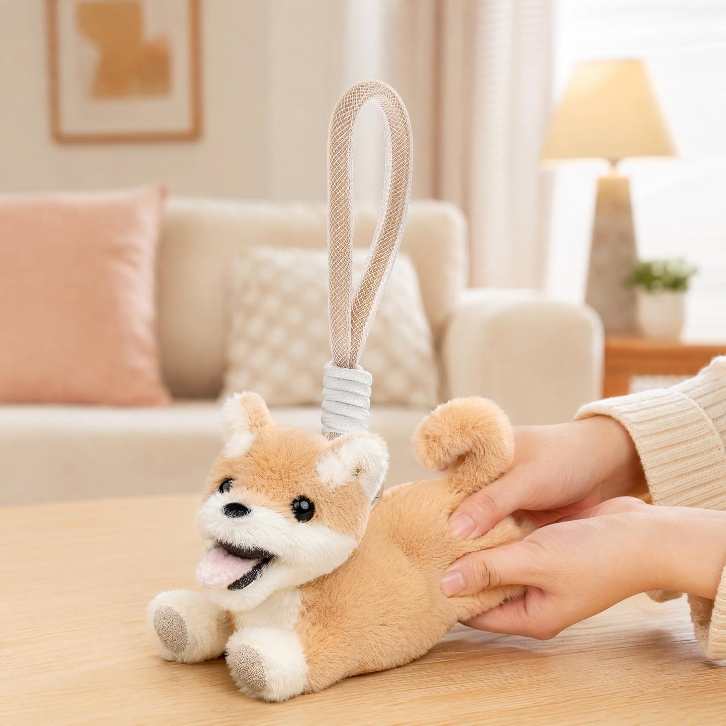Cute Dog Plush Keychain, Soft Stuffed Animal Dog Charm, for Birthday, Party Favors, Holiday Gifting